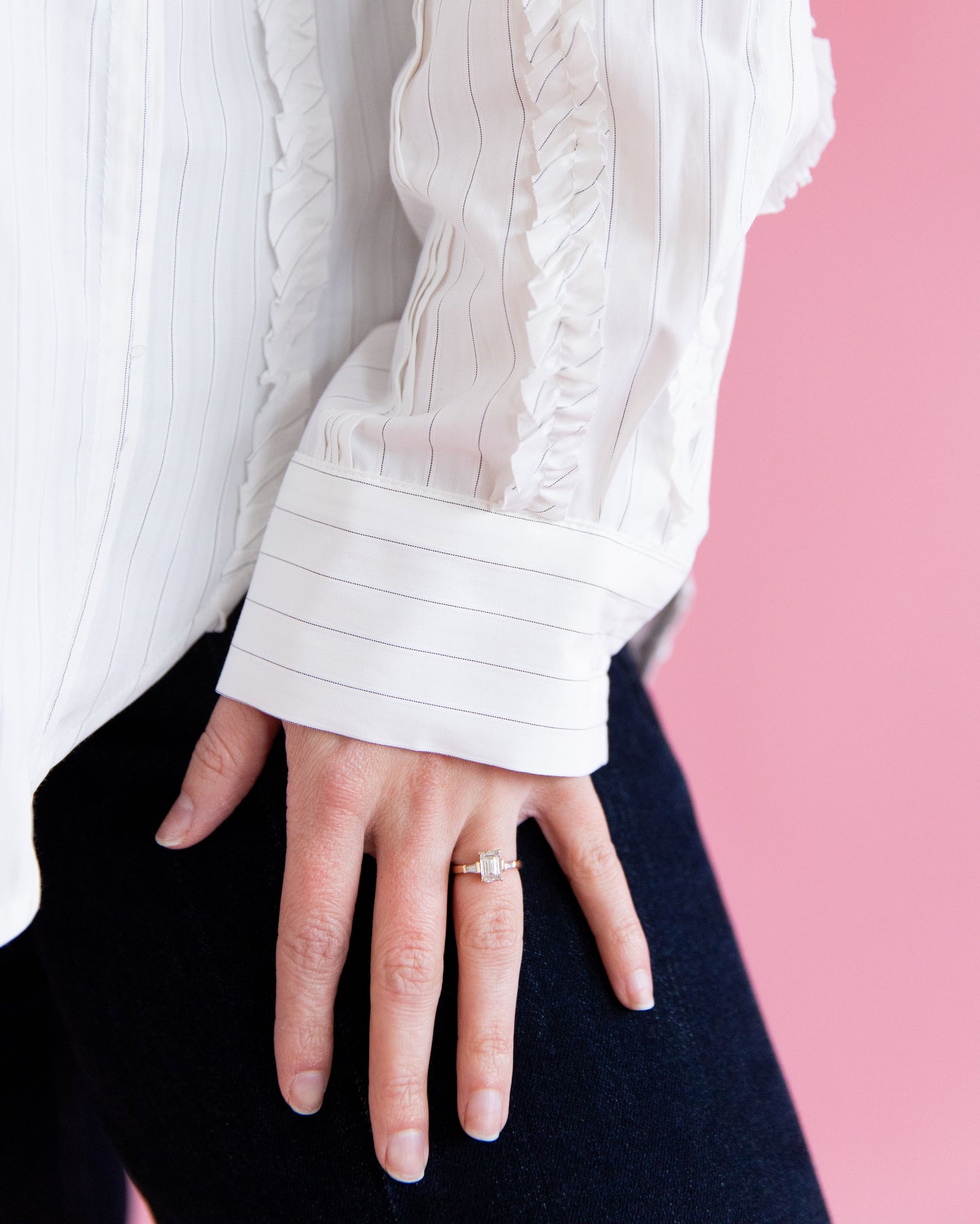 Quinnie White Ruffle Detail Top