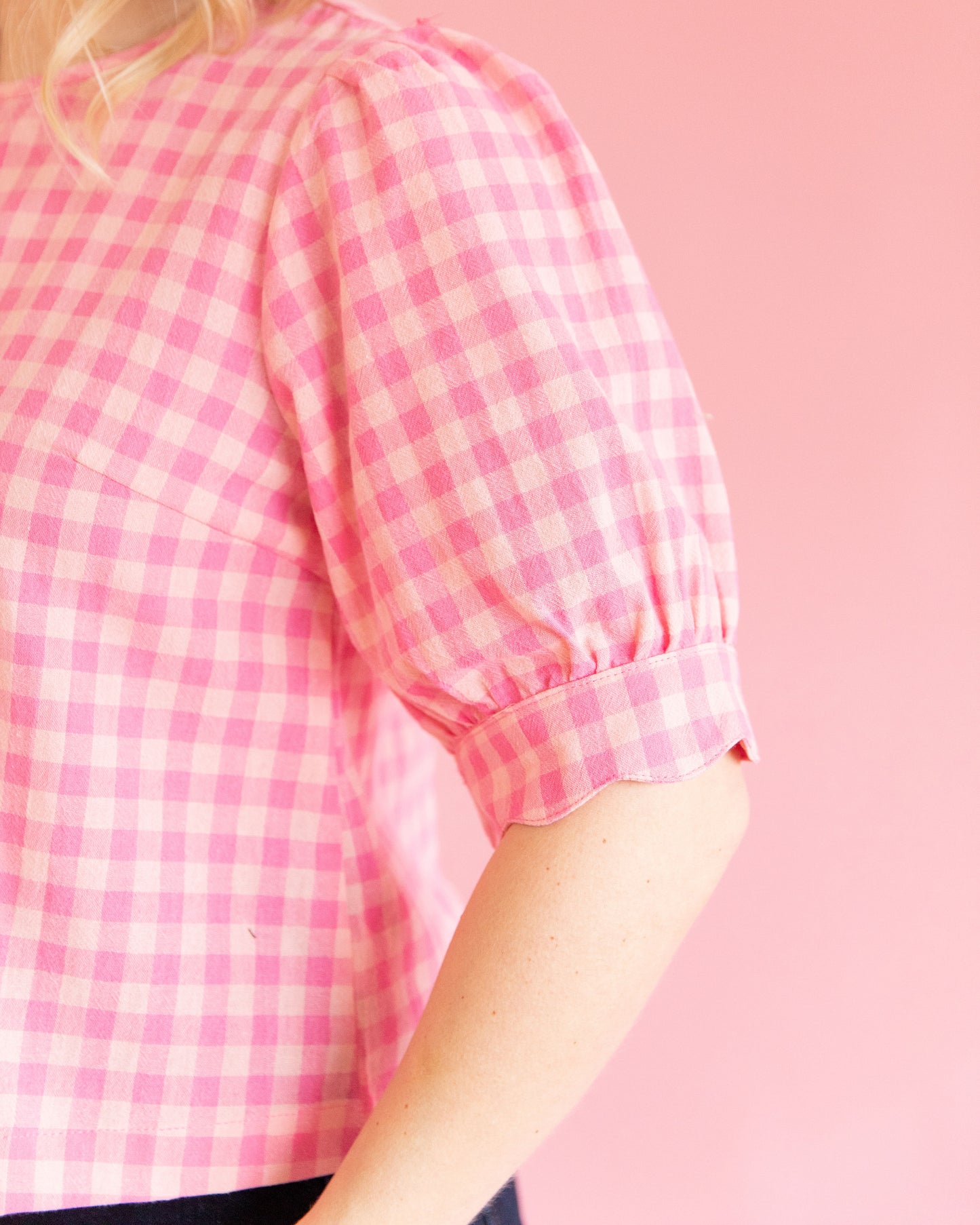 Ali Pink Gingham Top