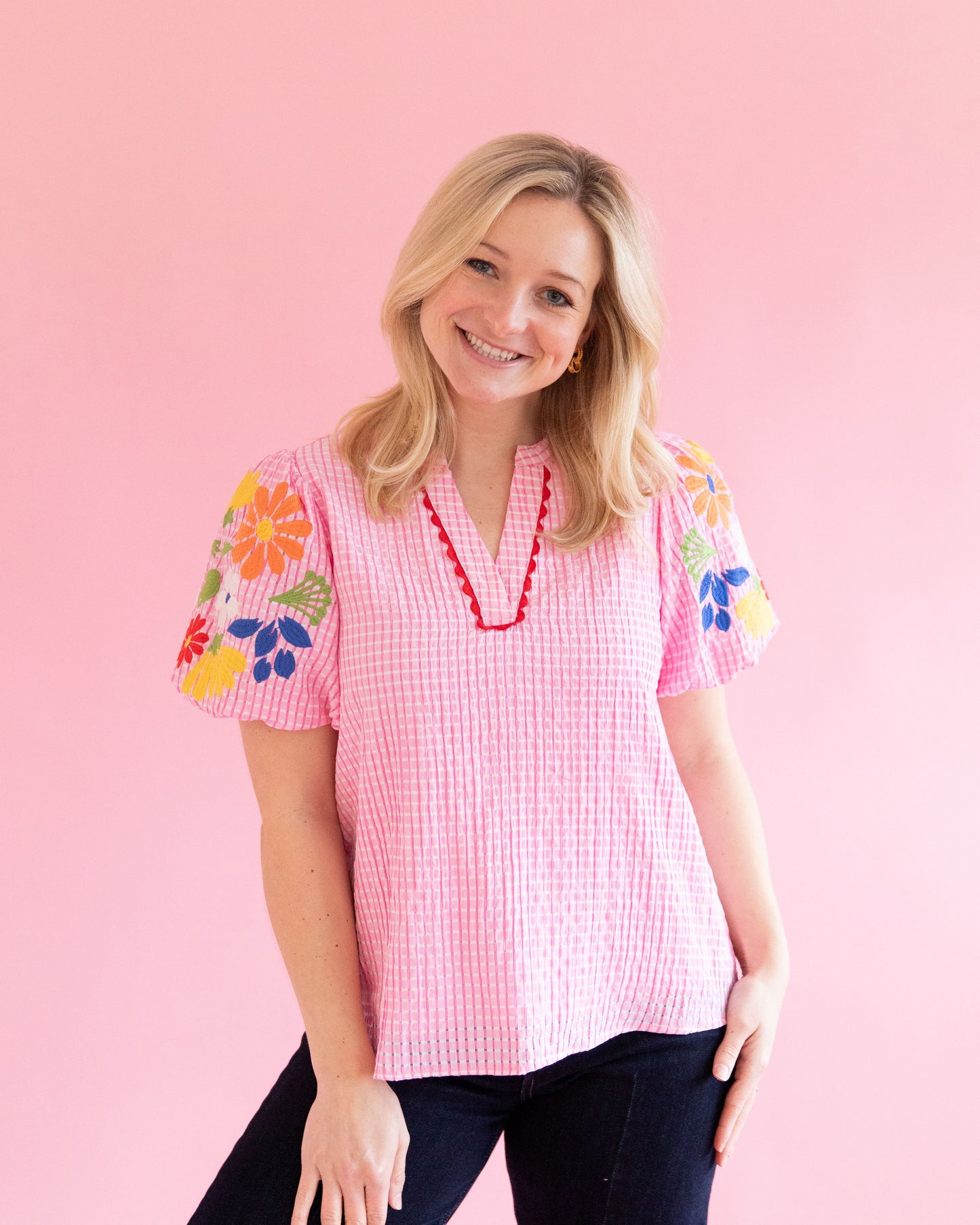 Millie Pink Floral Top