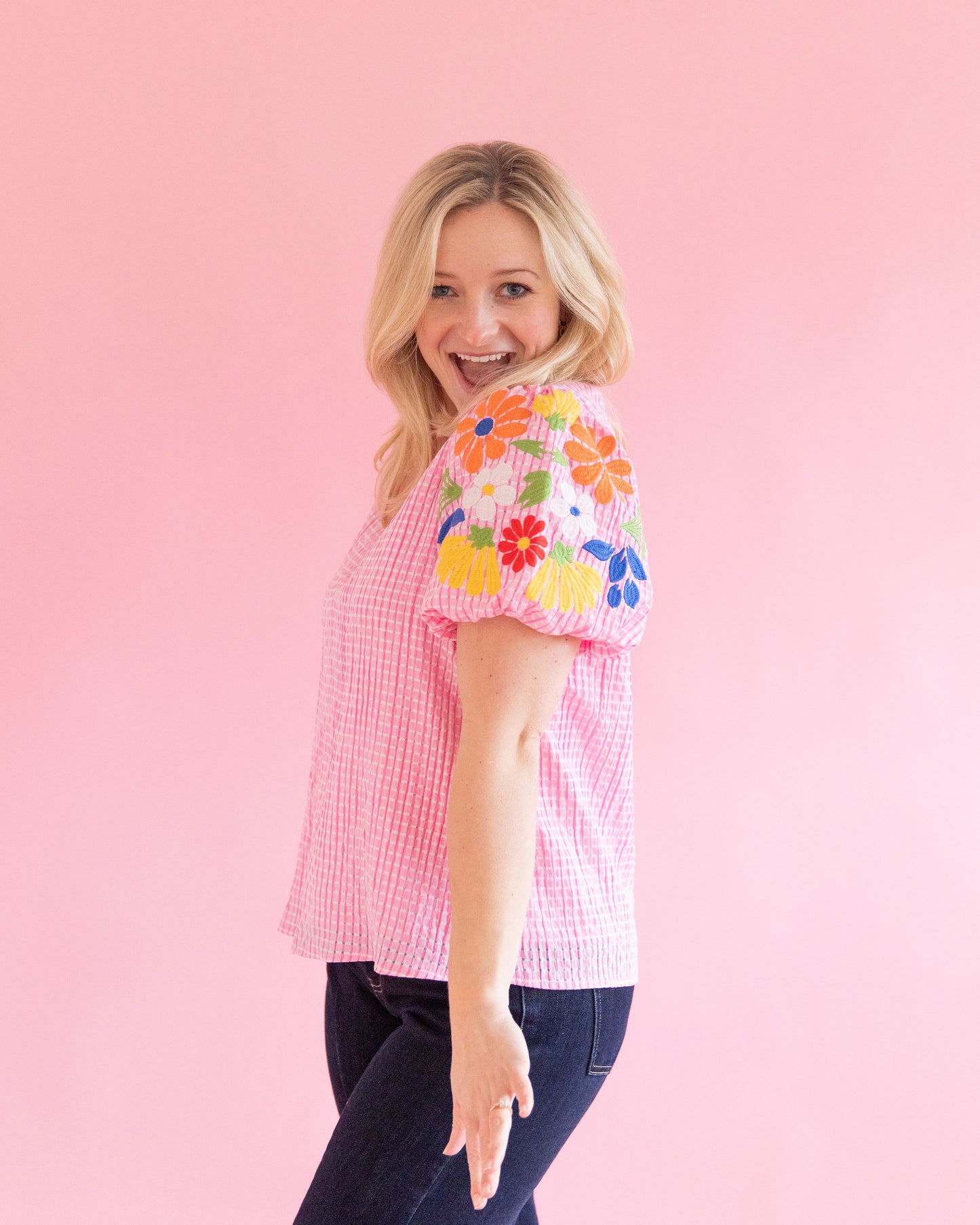 Millie Pink Floral Top