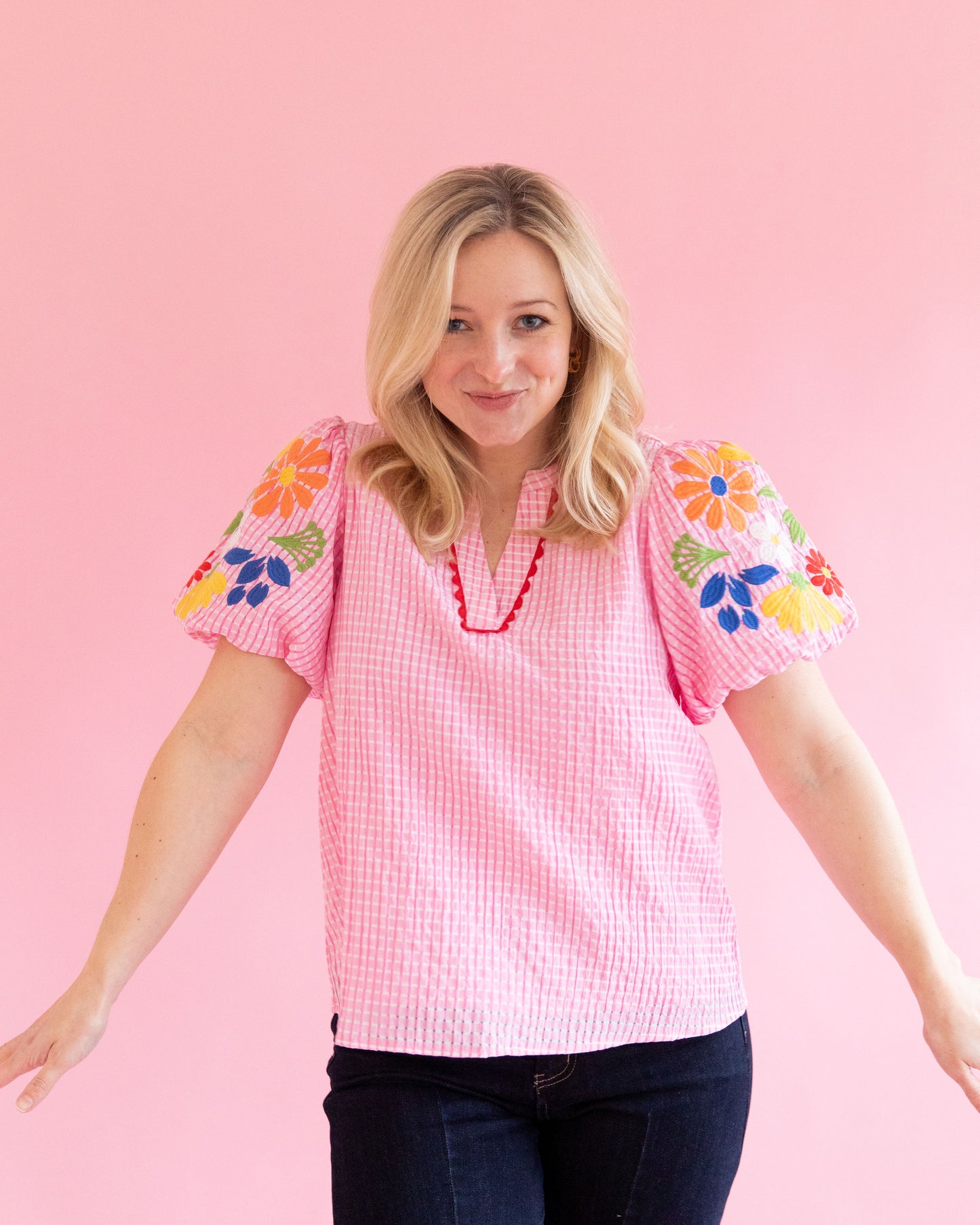 Millie Pink Floral Top