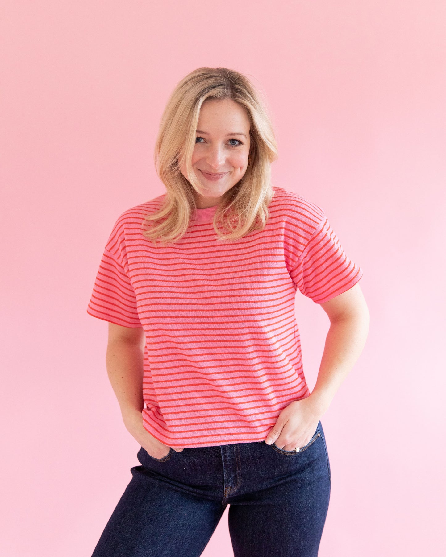 Claire Pink Stripe Tee