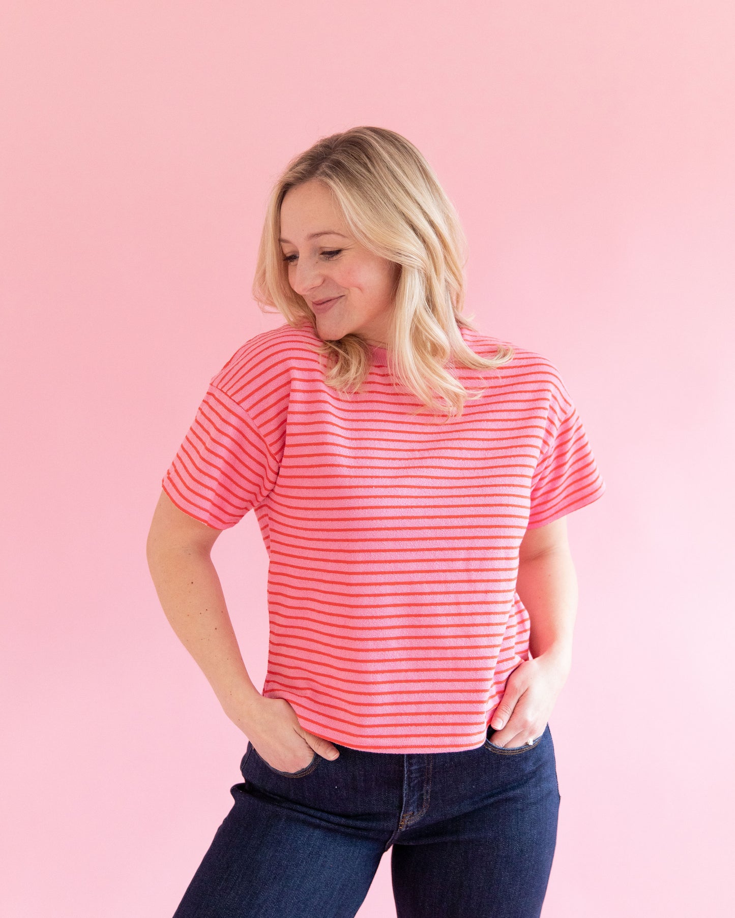 Claire Pink Stripe Tee