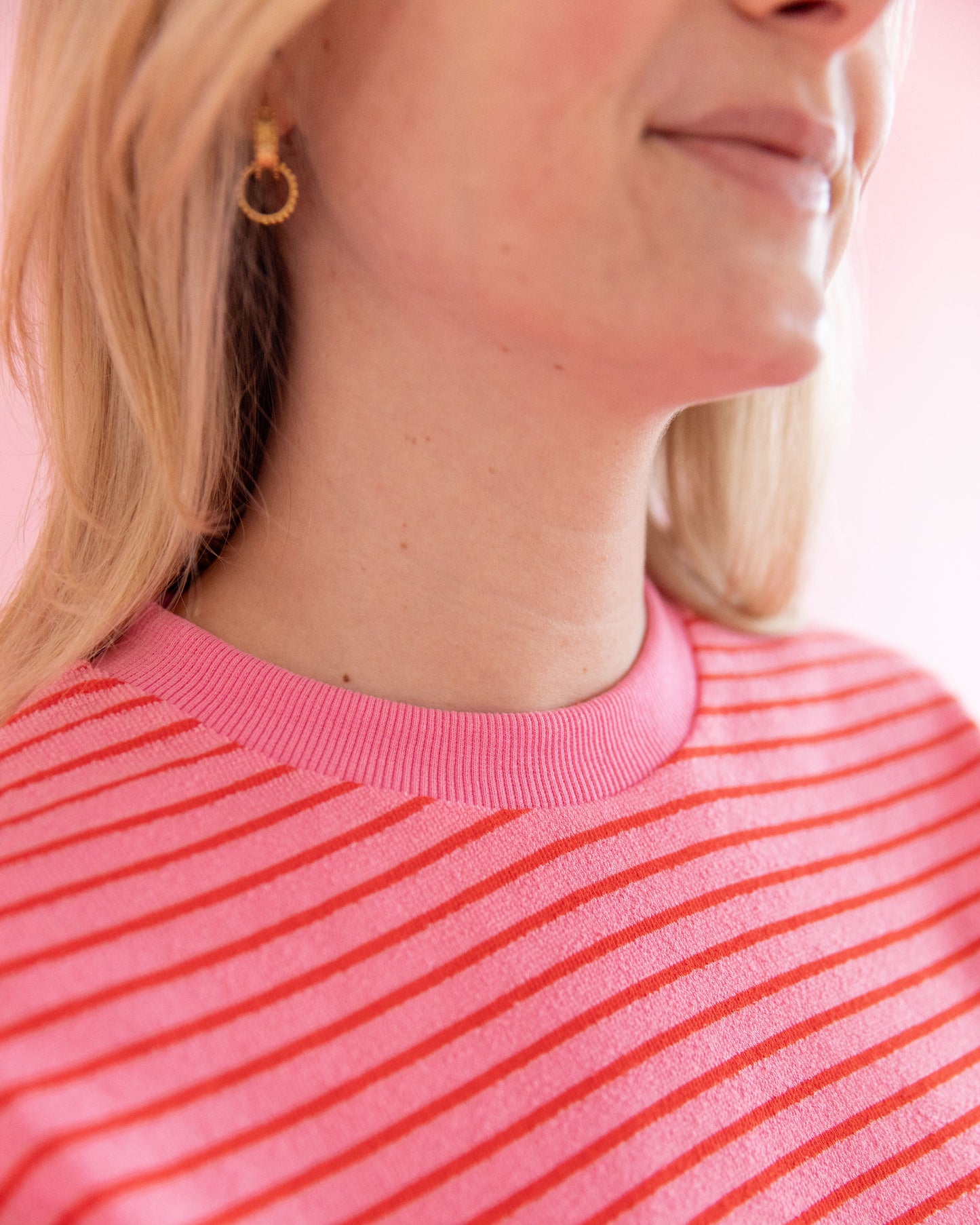 Claire Pink Stripe Tee