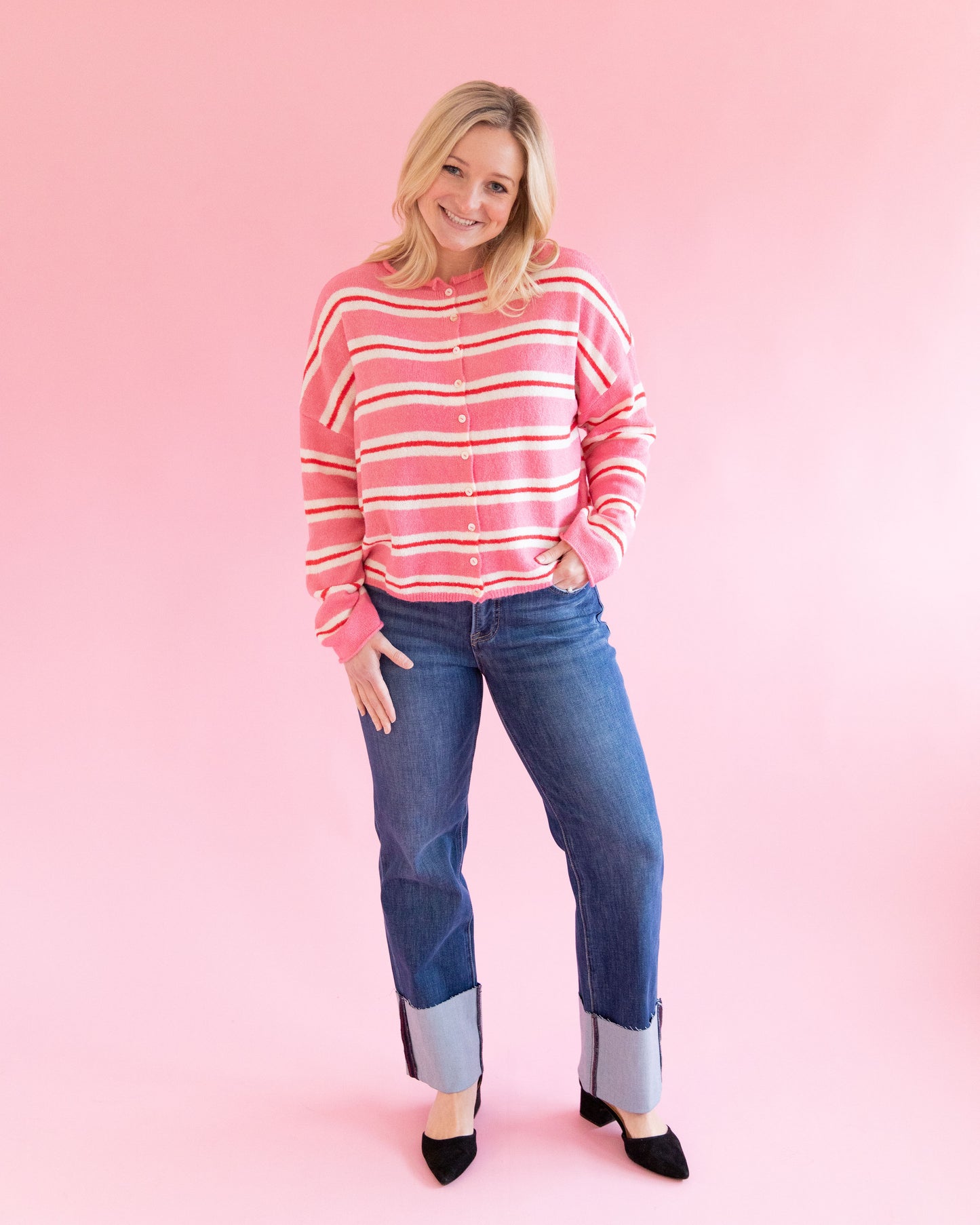 Bailey Dark Cuff Straight Jean