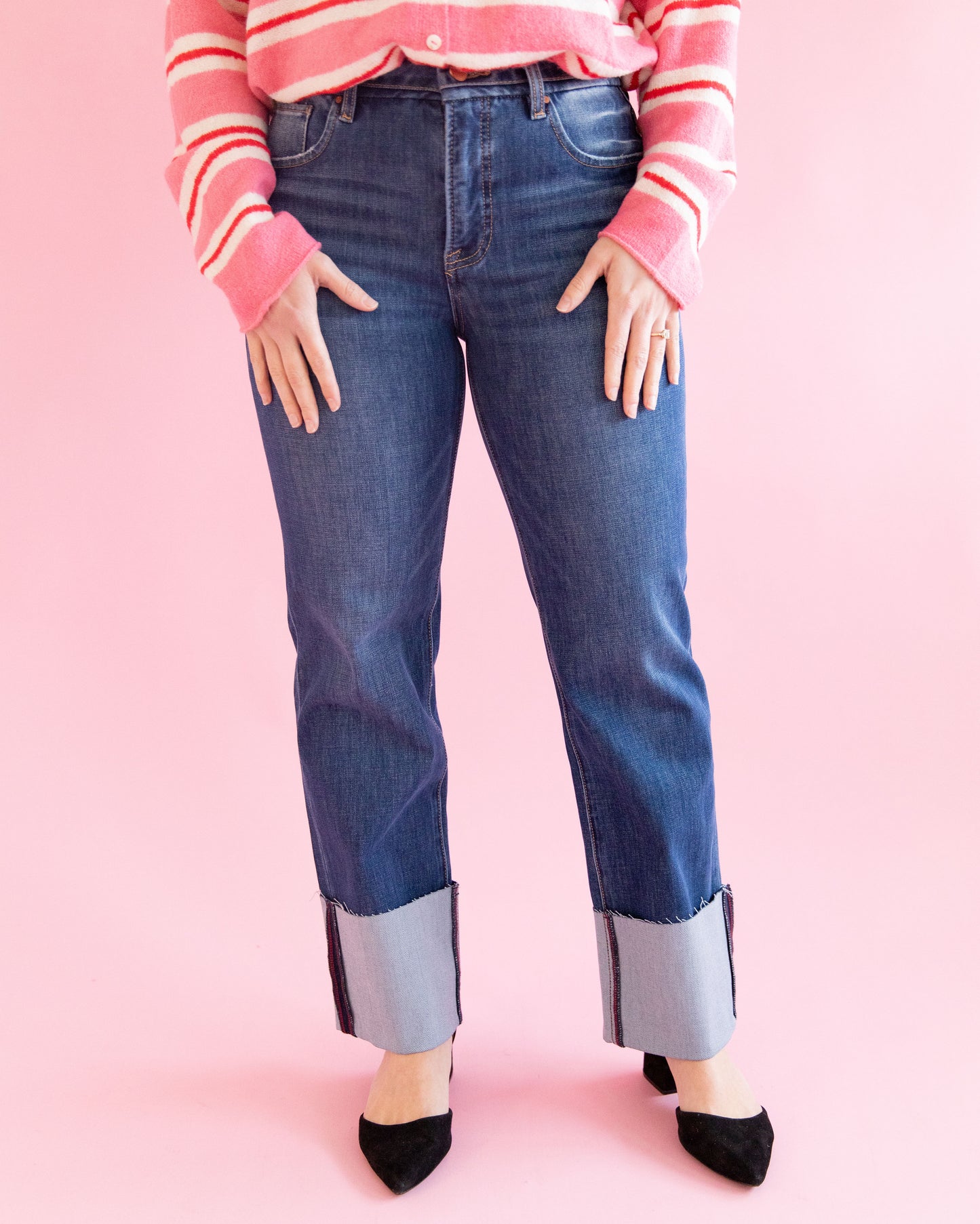 Bailey Dark Cuff Straight Jean