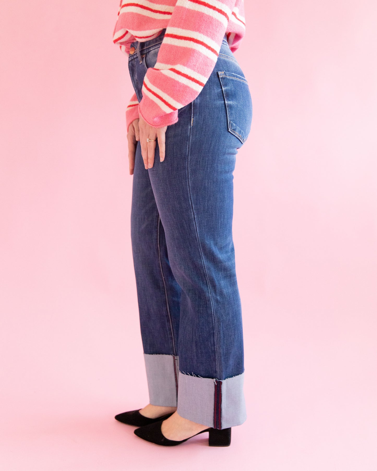 Bailey Dark Cuff Straight Jean