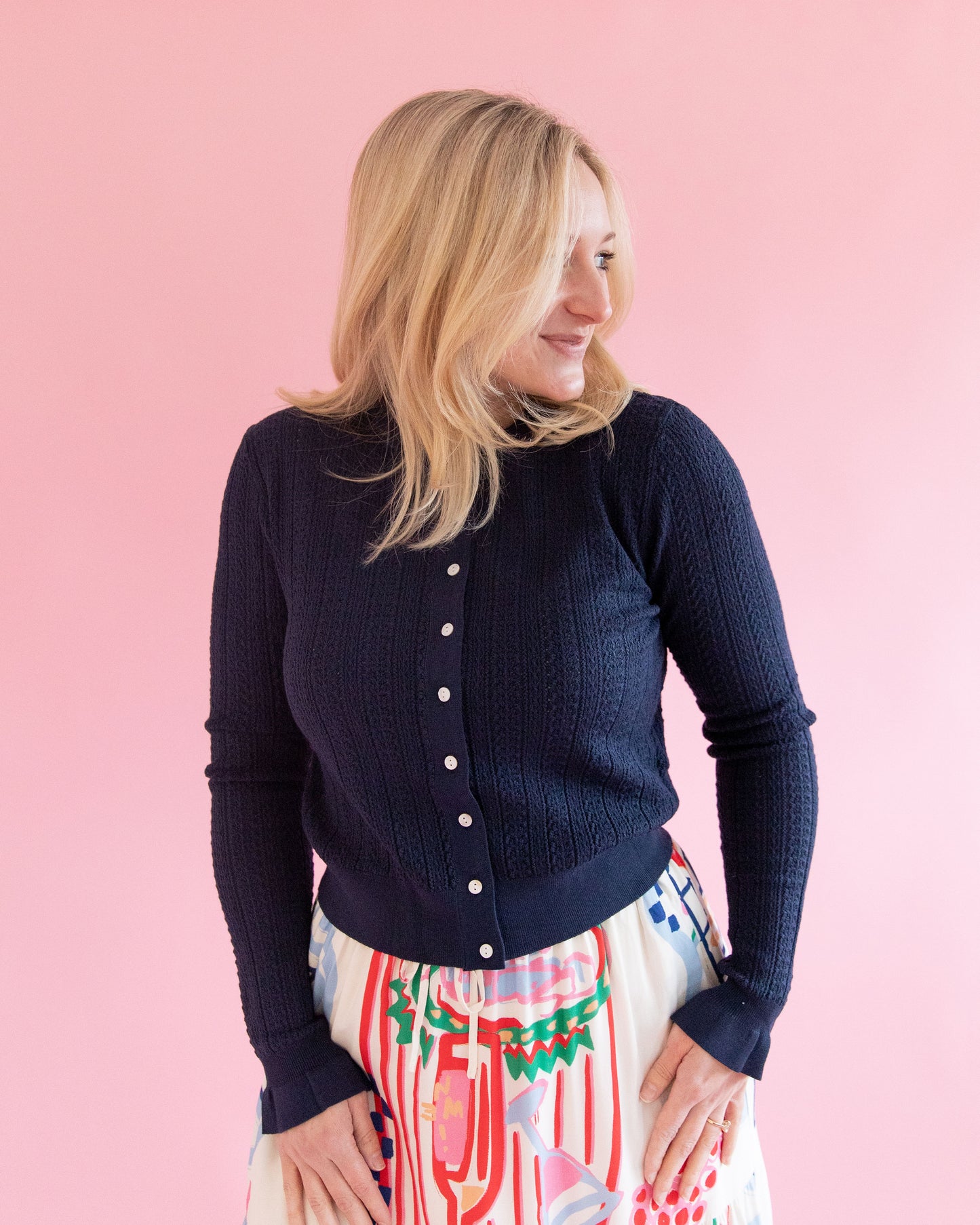 Tilly Navy Knit Cardigan