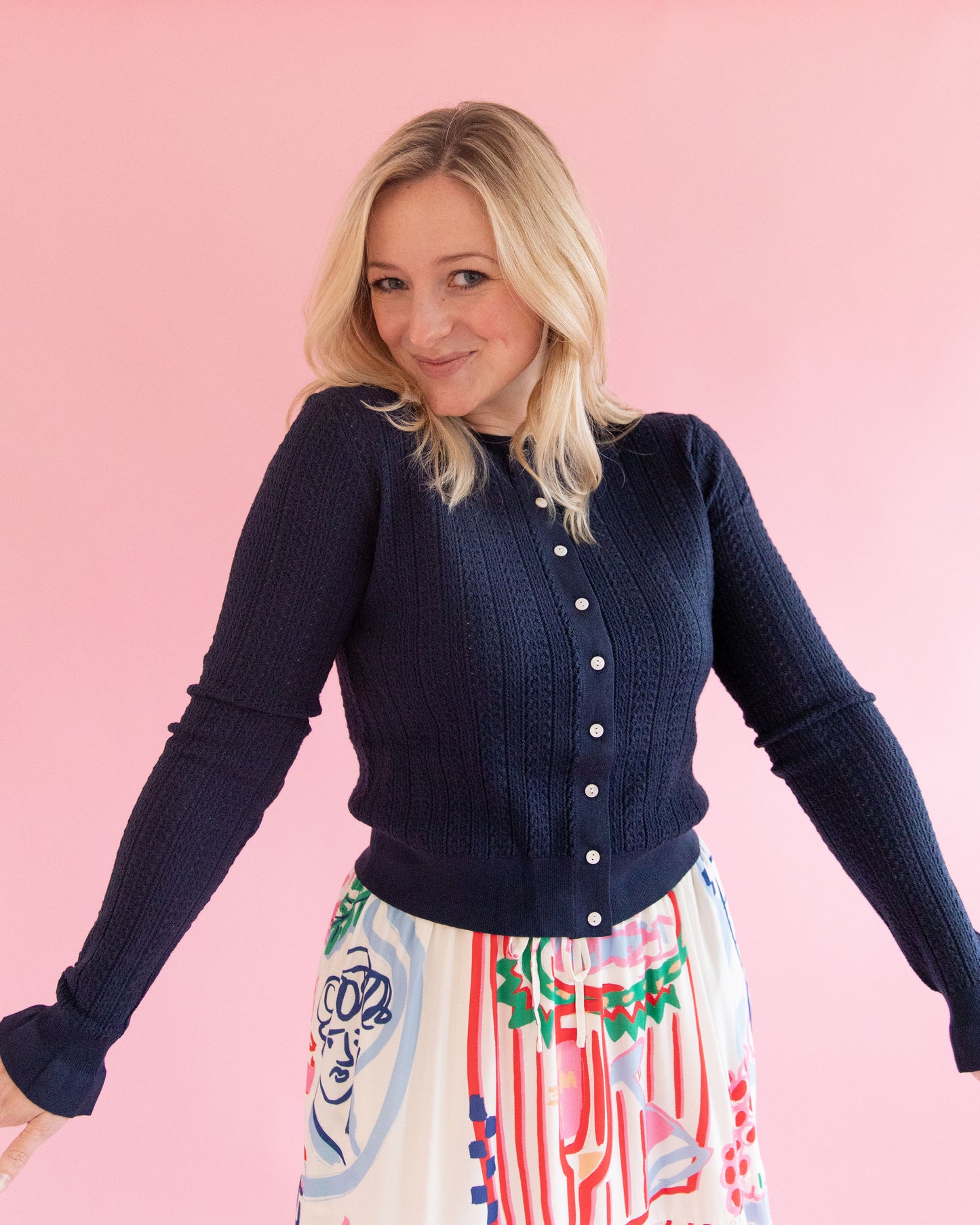 Tilly Navy Knit Cardigan