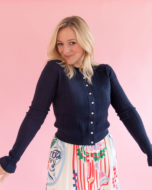 Tilly Navy Knit Cardigan