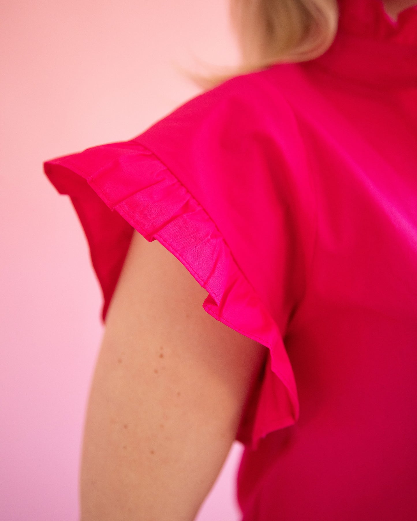 Bri Pink Ruffle Top