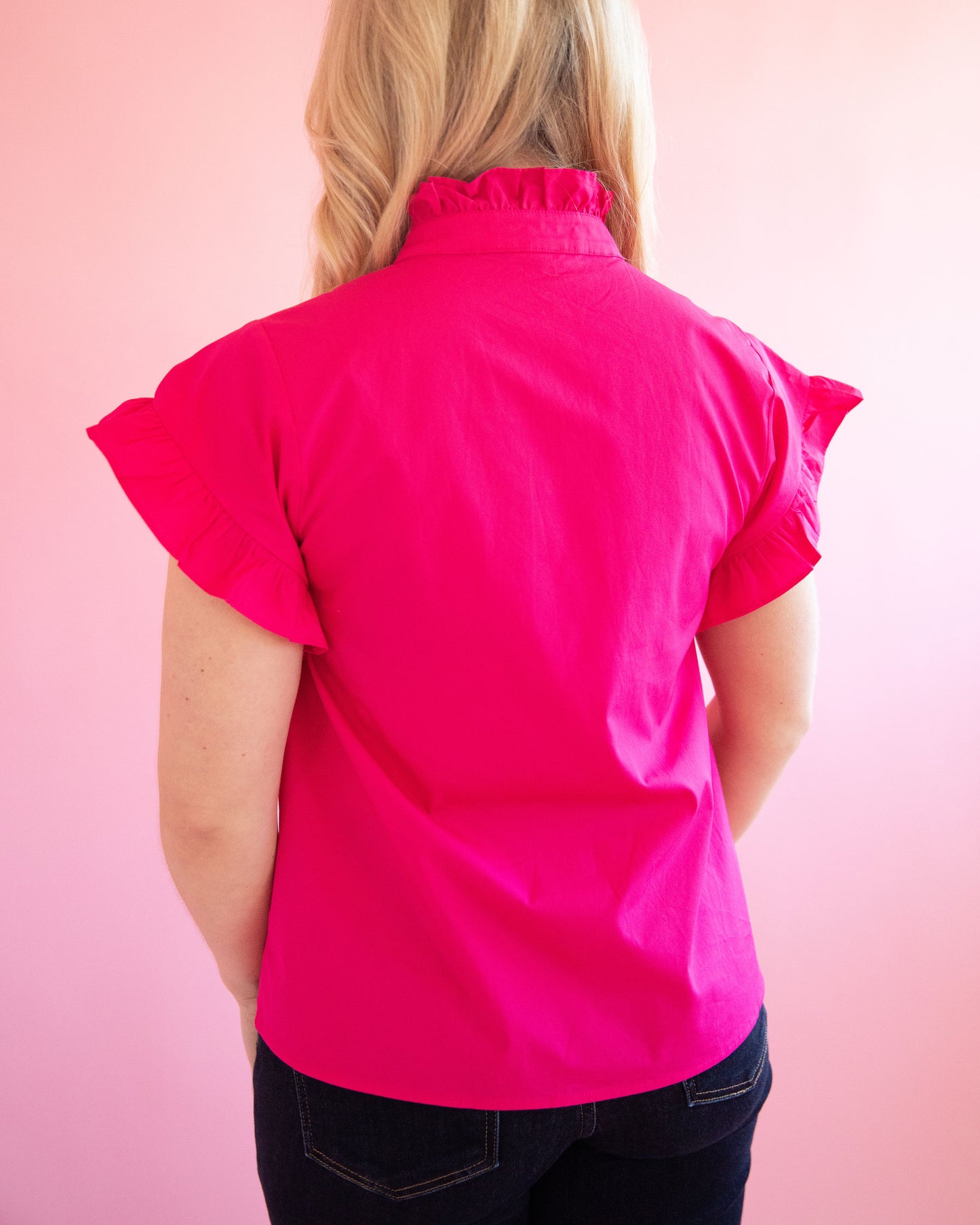 Bri Pink Ruffle Top