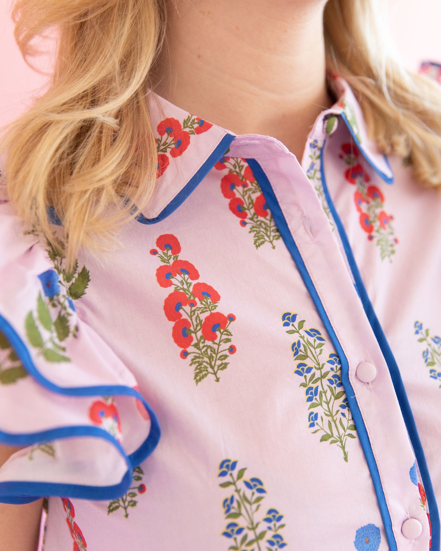 Mel Pink Block Print Top