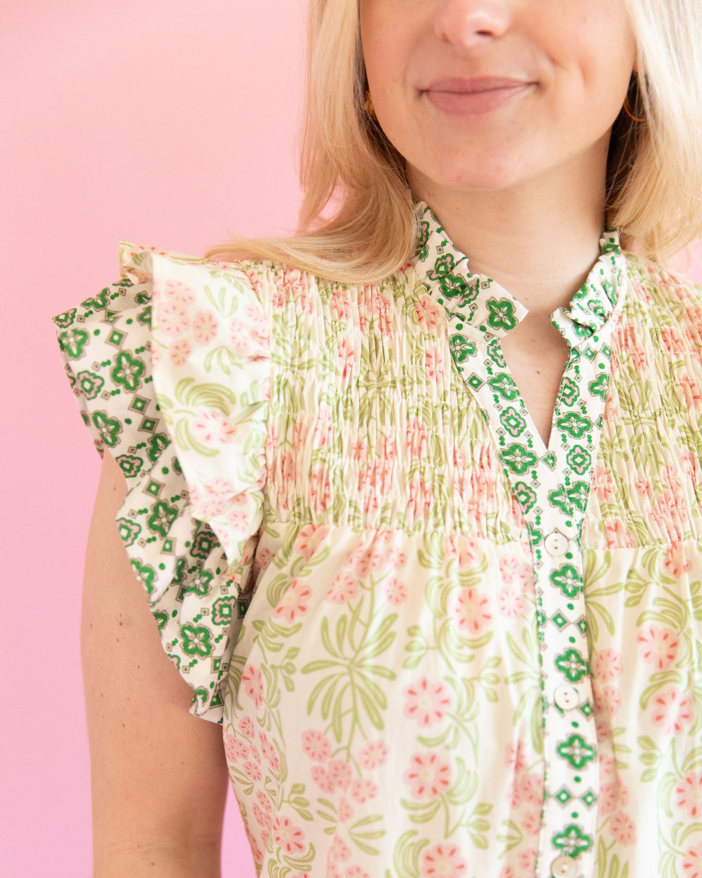 Lilly Floral Flutter Sleeve Top