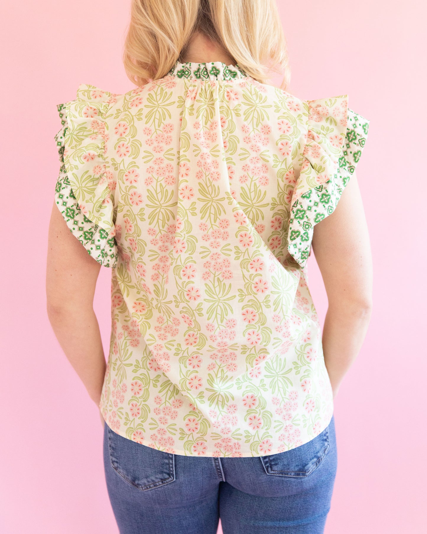 Lilly Floral Flutter Sleeve Top