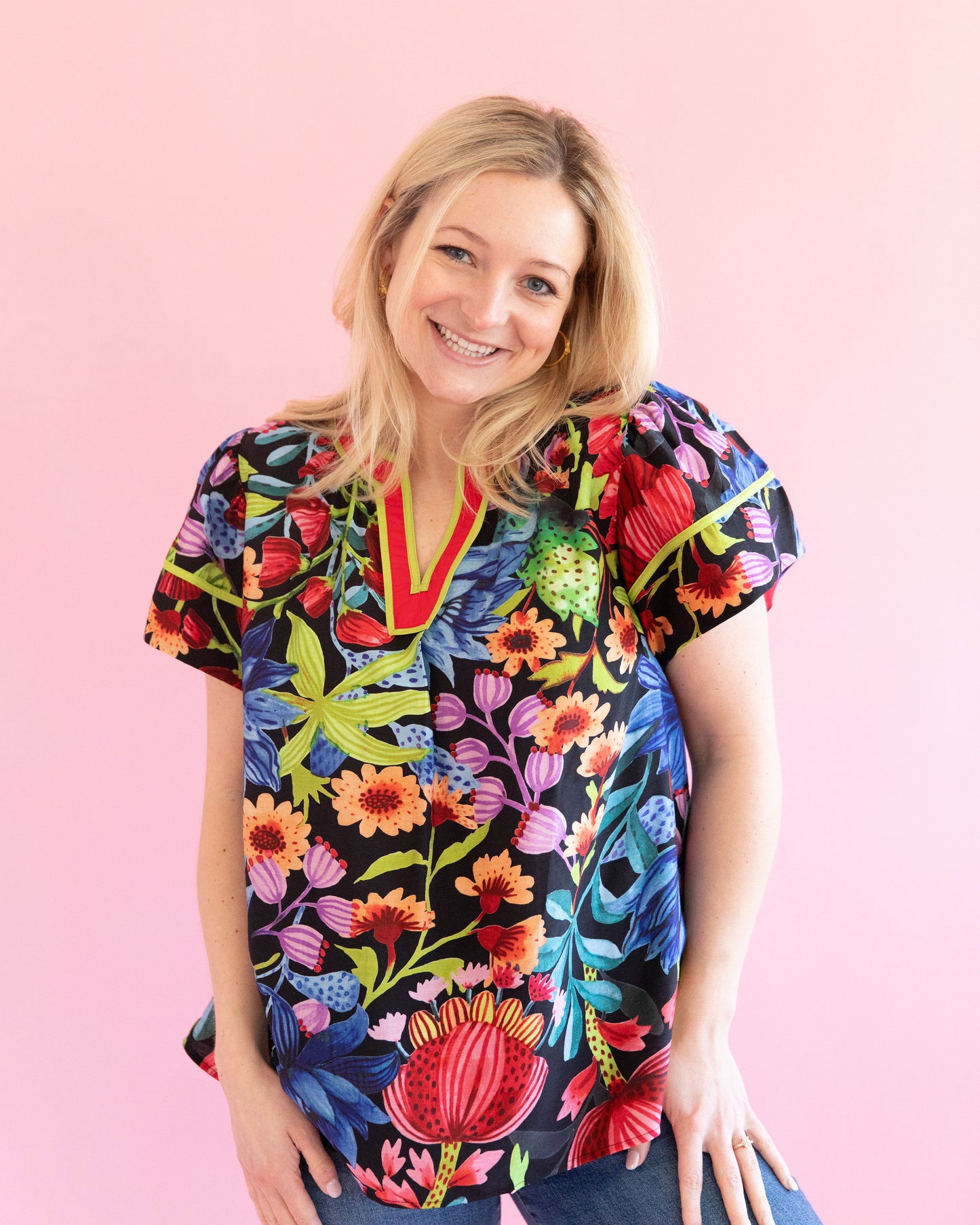 Cara Black Floral Top