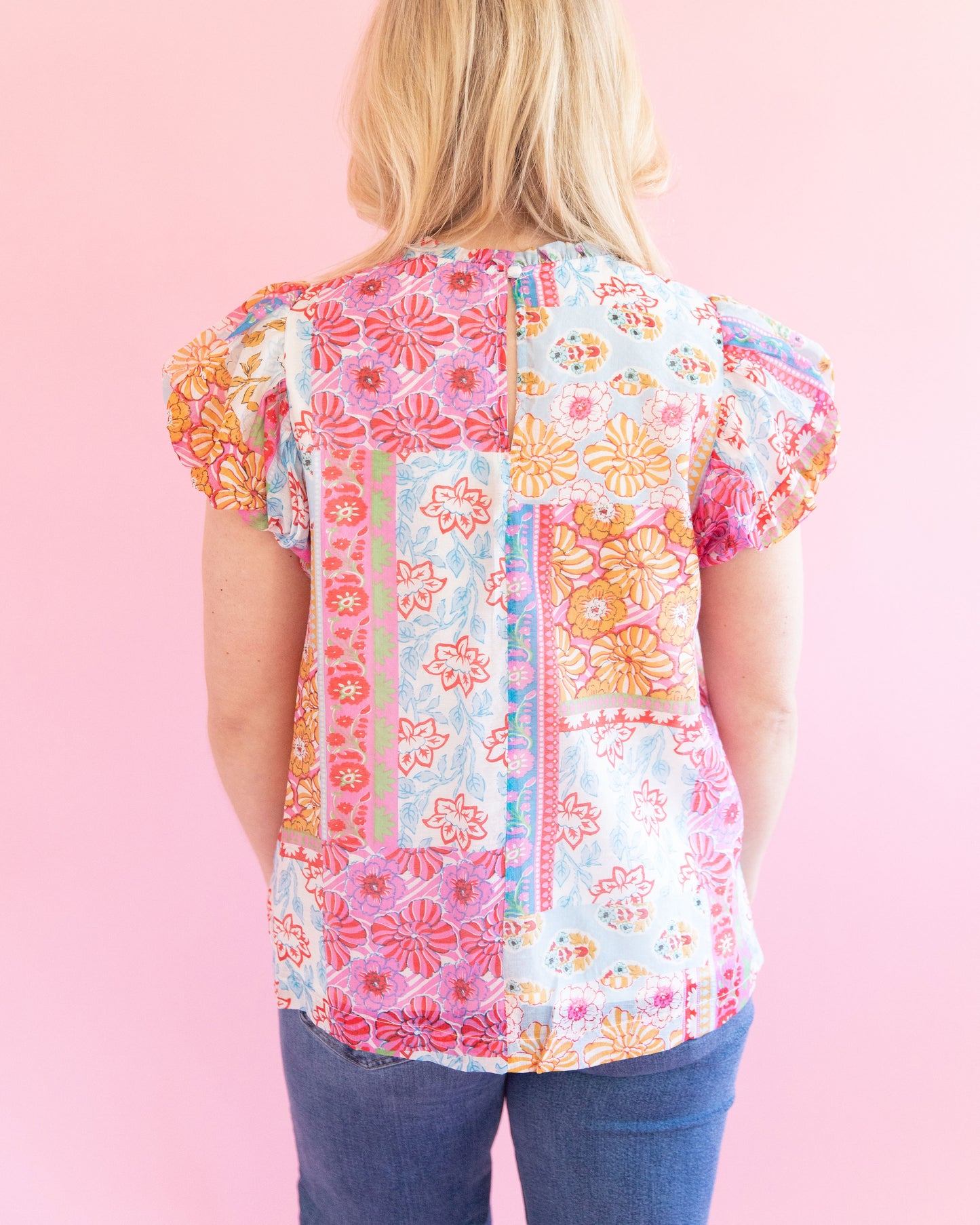 Morgan Pink Patchwork Top