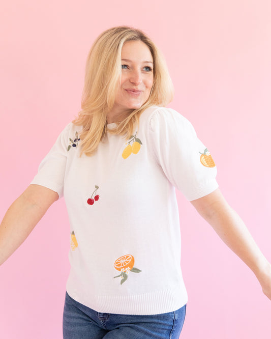 Emmy Fruit Short Sleeve Sweater