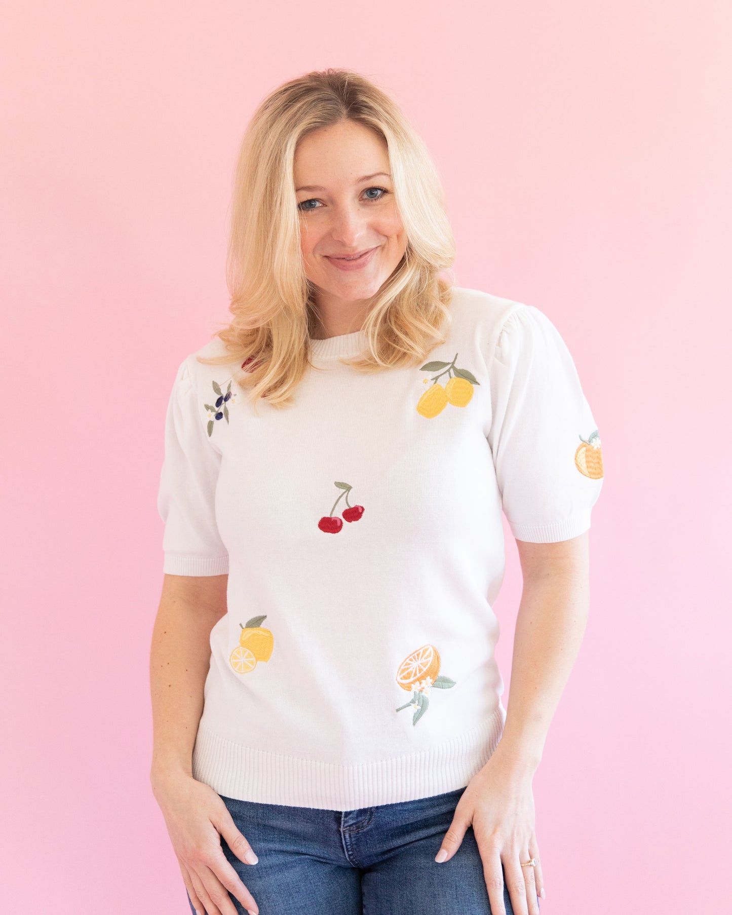 Emmy Fruit Short Sleeve Sweater