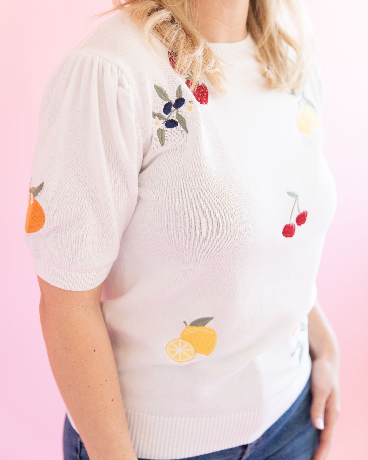 Emmy Fruit Short Sleeve Sweater