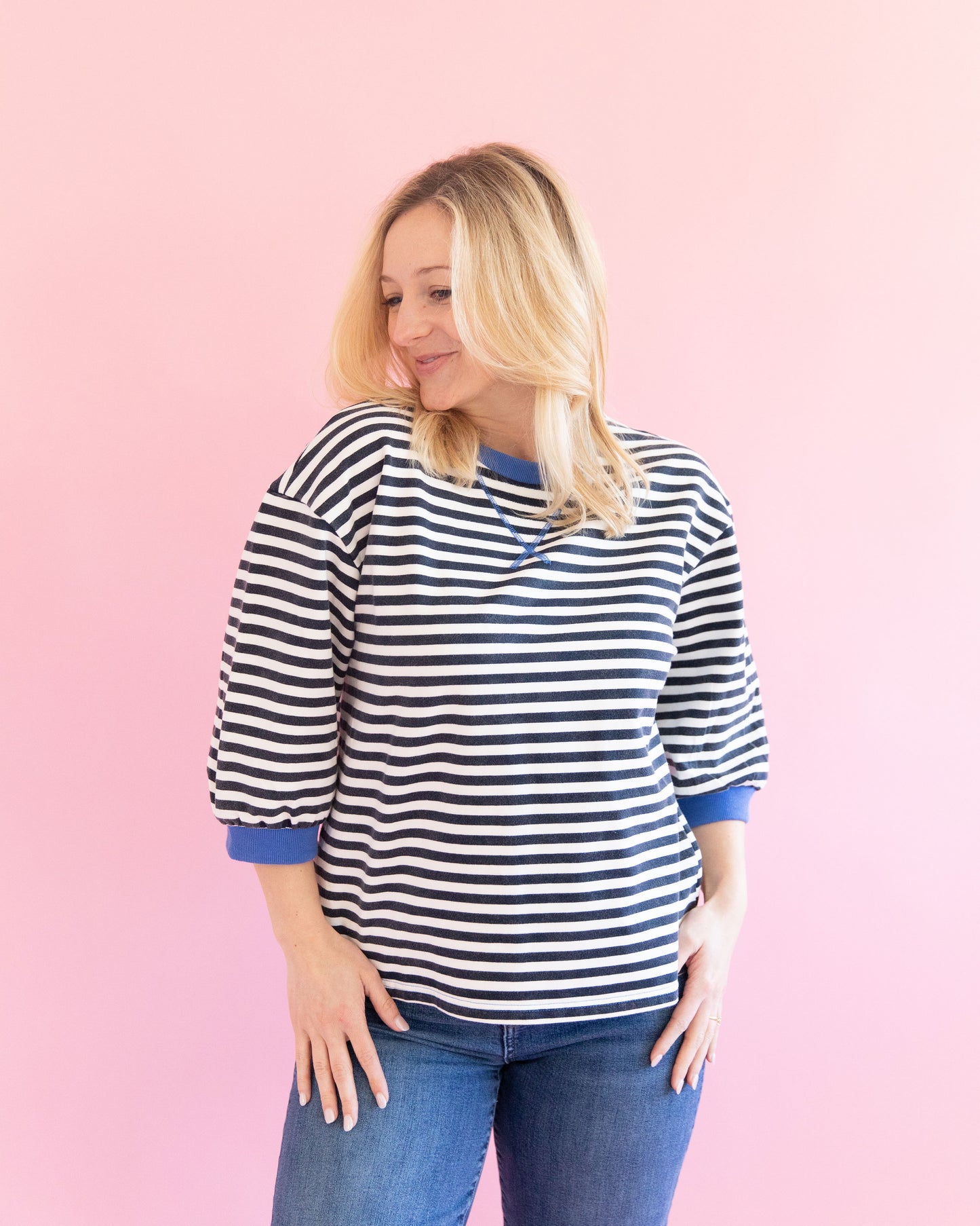 Heidi Navy Stripe Top