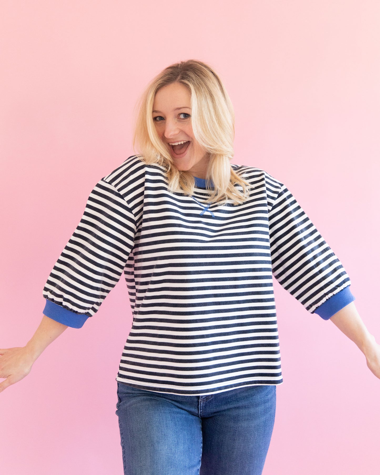 Heidi Navy Stripe Top