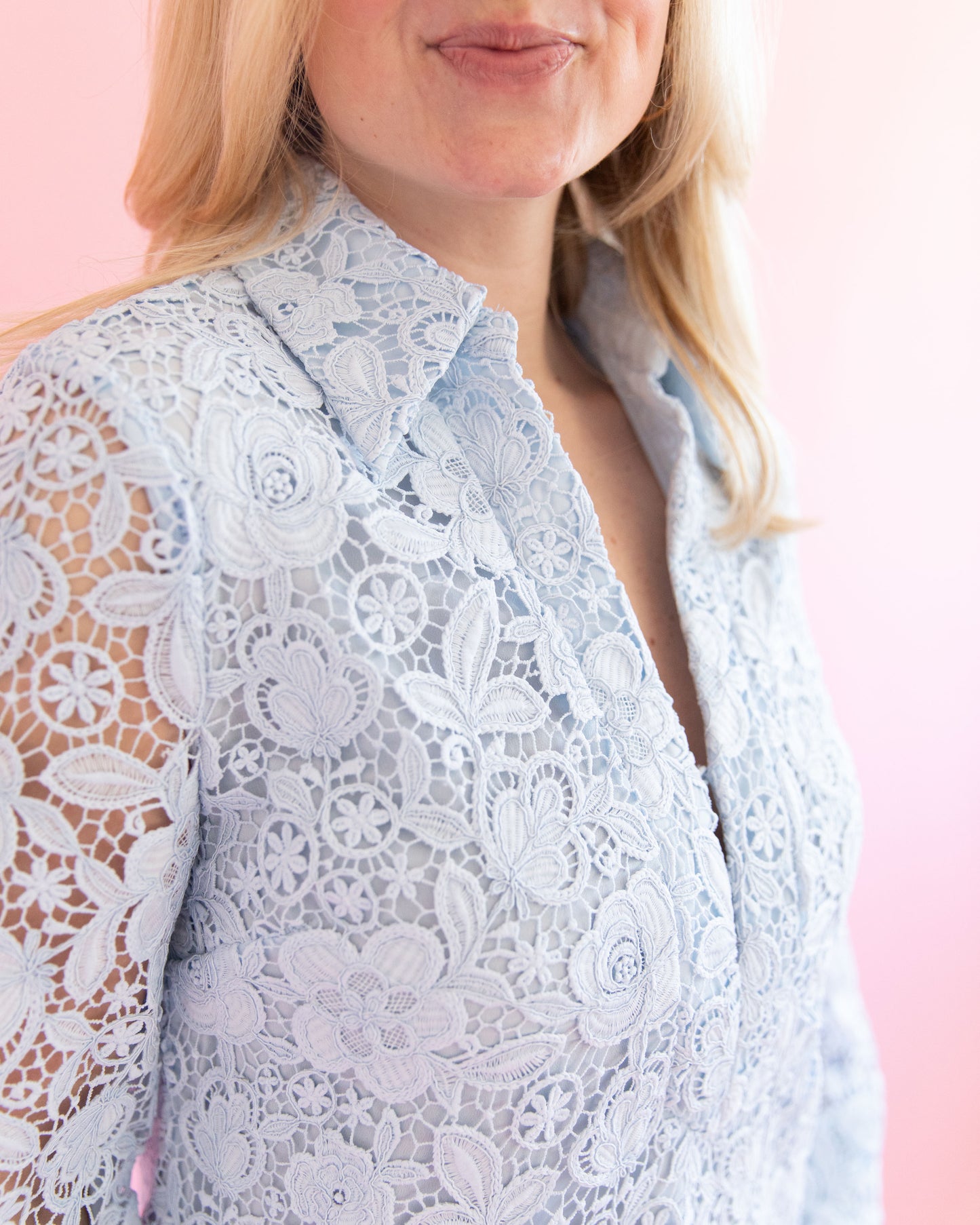 Annie Blue Lace Detail Mini Dress