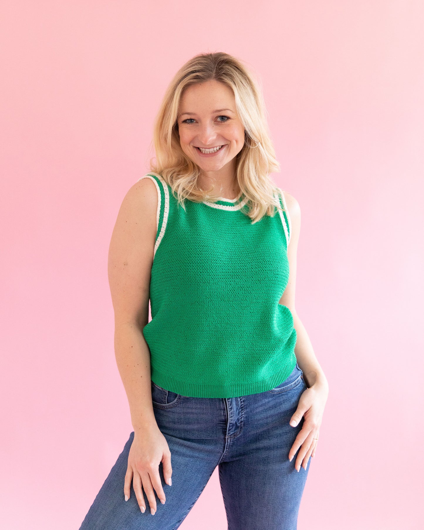Hazel Green Crochet Sleeveless Top