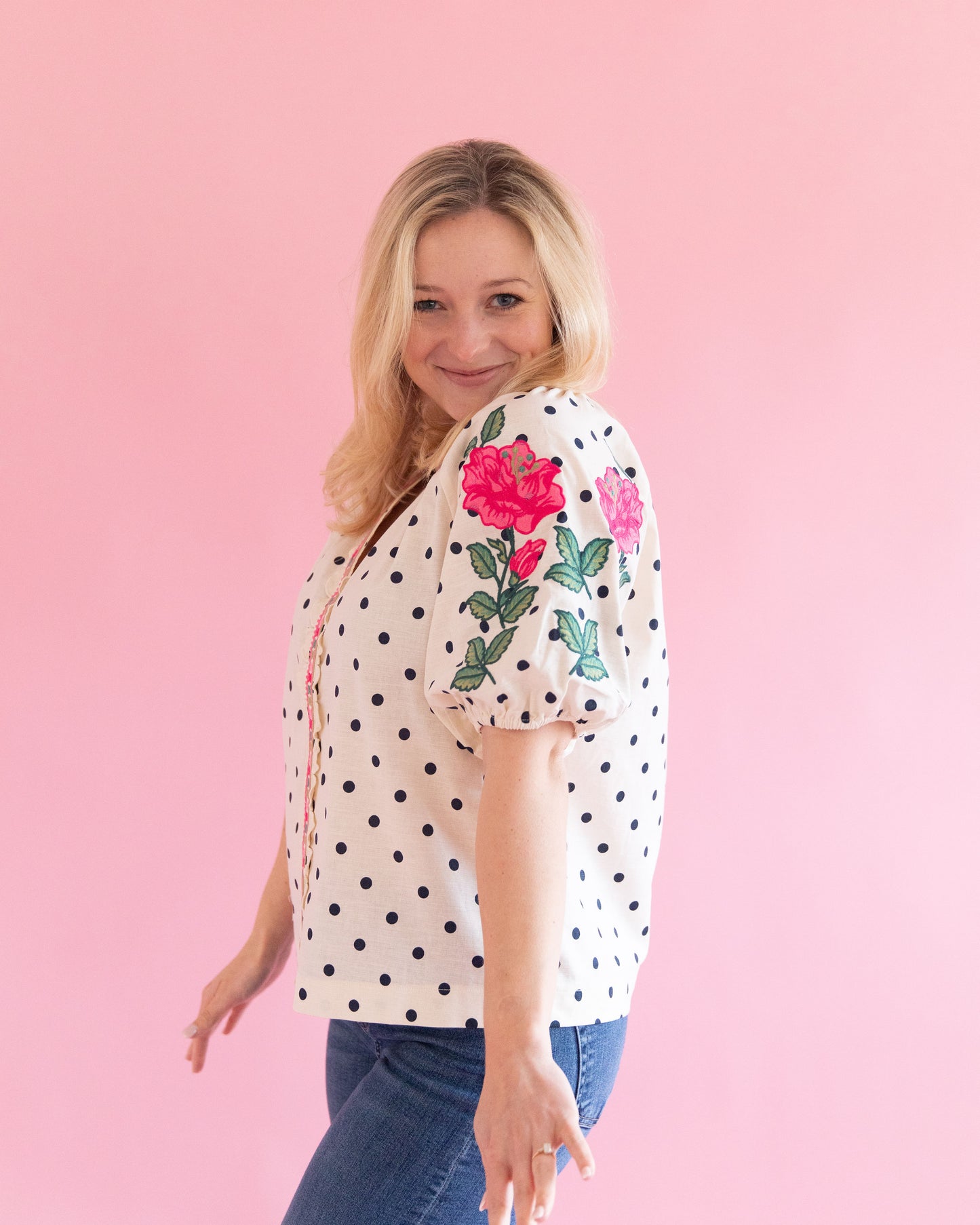 Adeline Polka Dot Top
