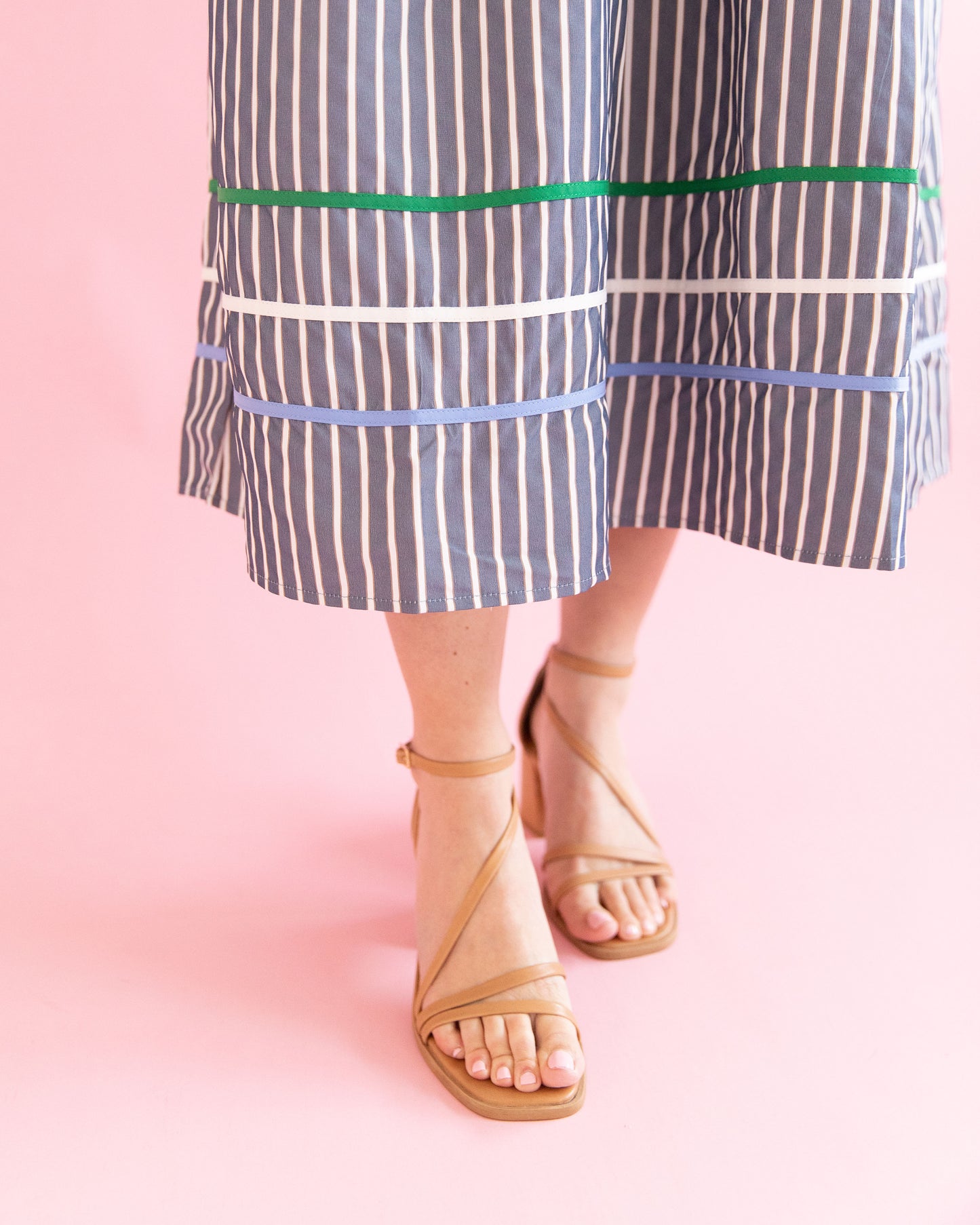 Janelle Denim Stripe Midi Dress