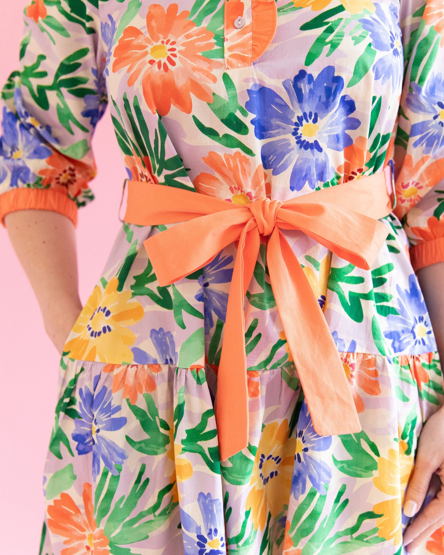 Lacey Coral Floral Dress