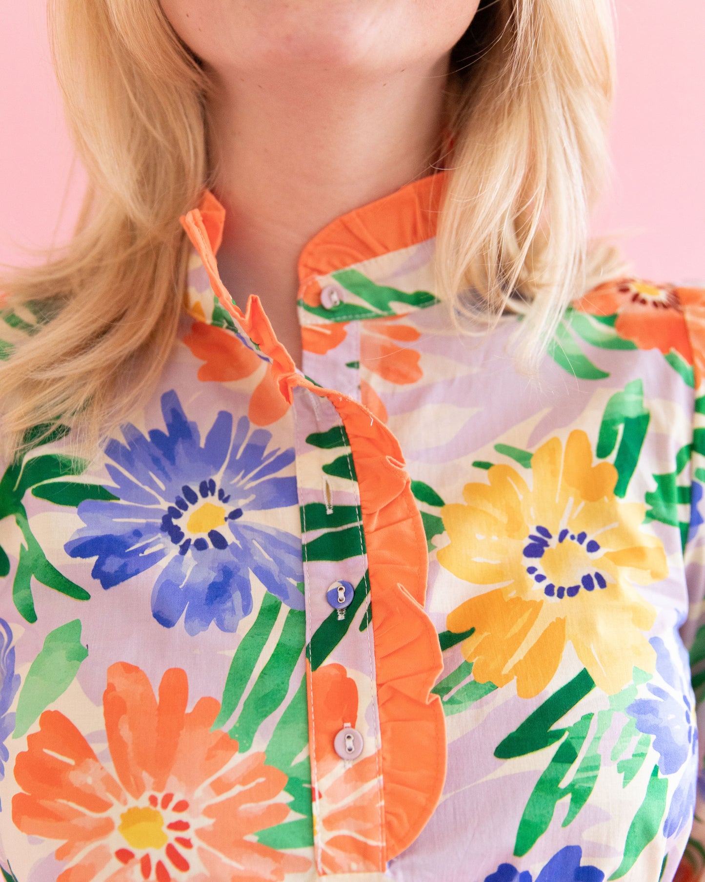 Lacey Coral Floral Dress