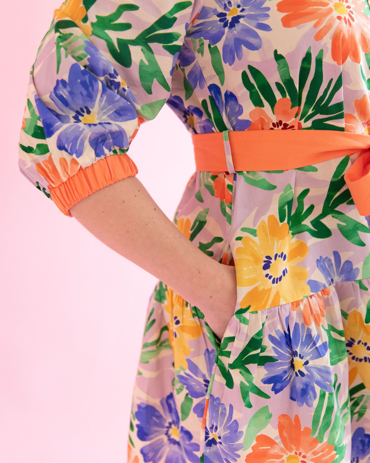 Lacey Coral Floral Dress