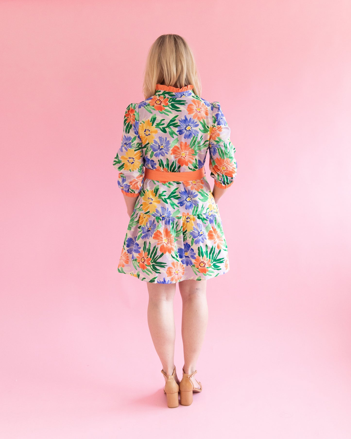Lacey Coral Floral Dress