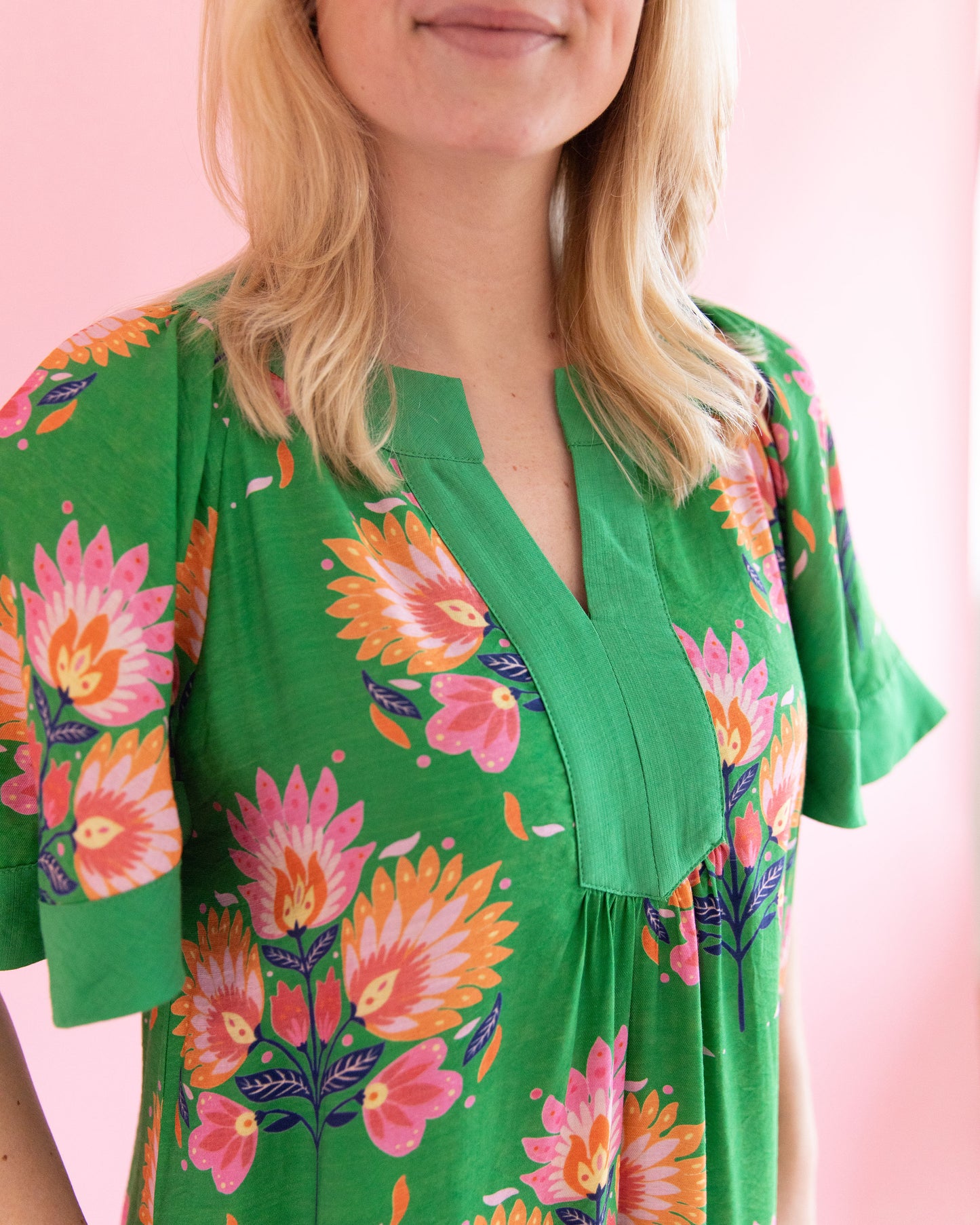 Belle Green Floral Maxi Dress