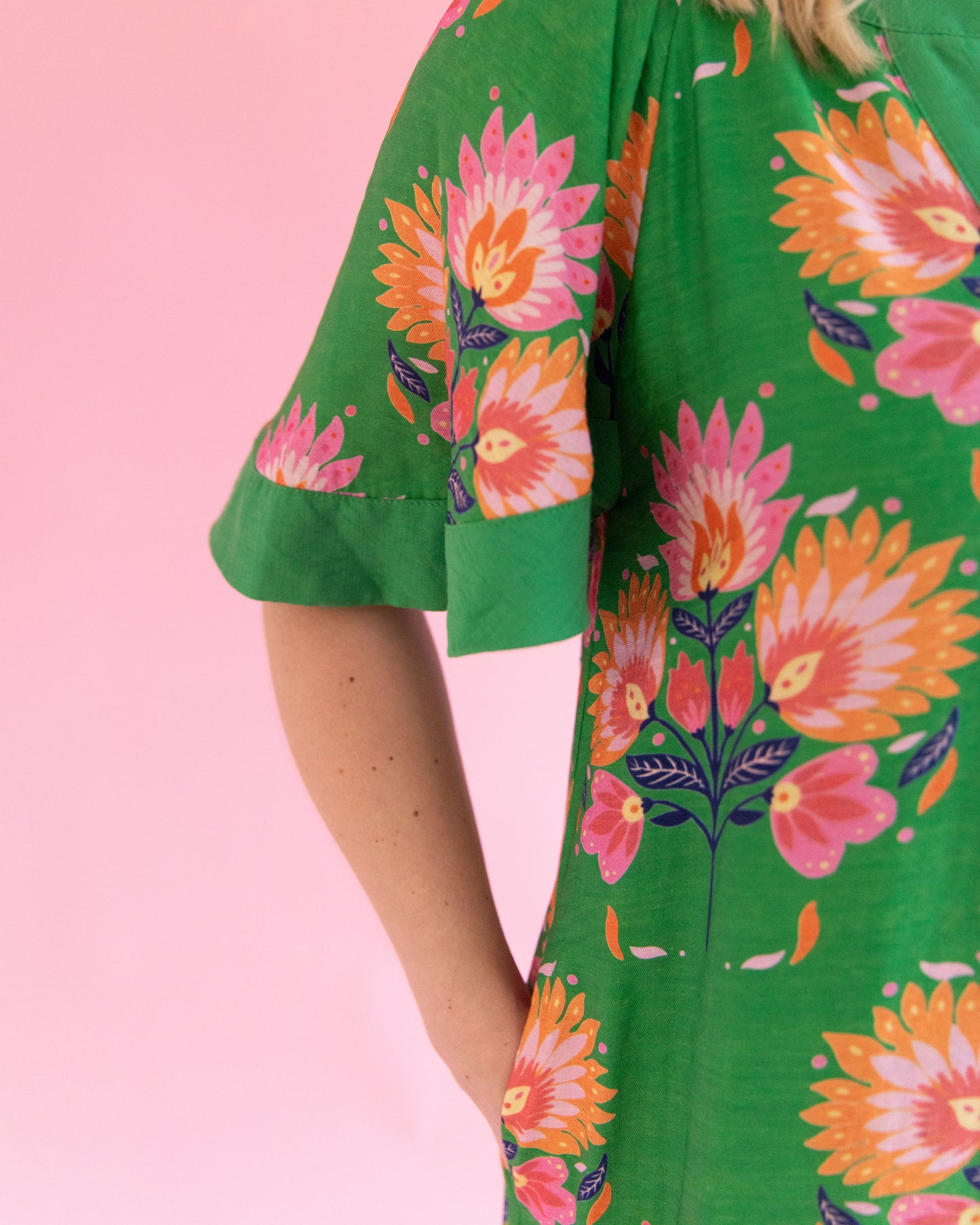 Belle Green Floral Maxi Dress