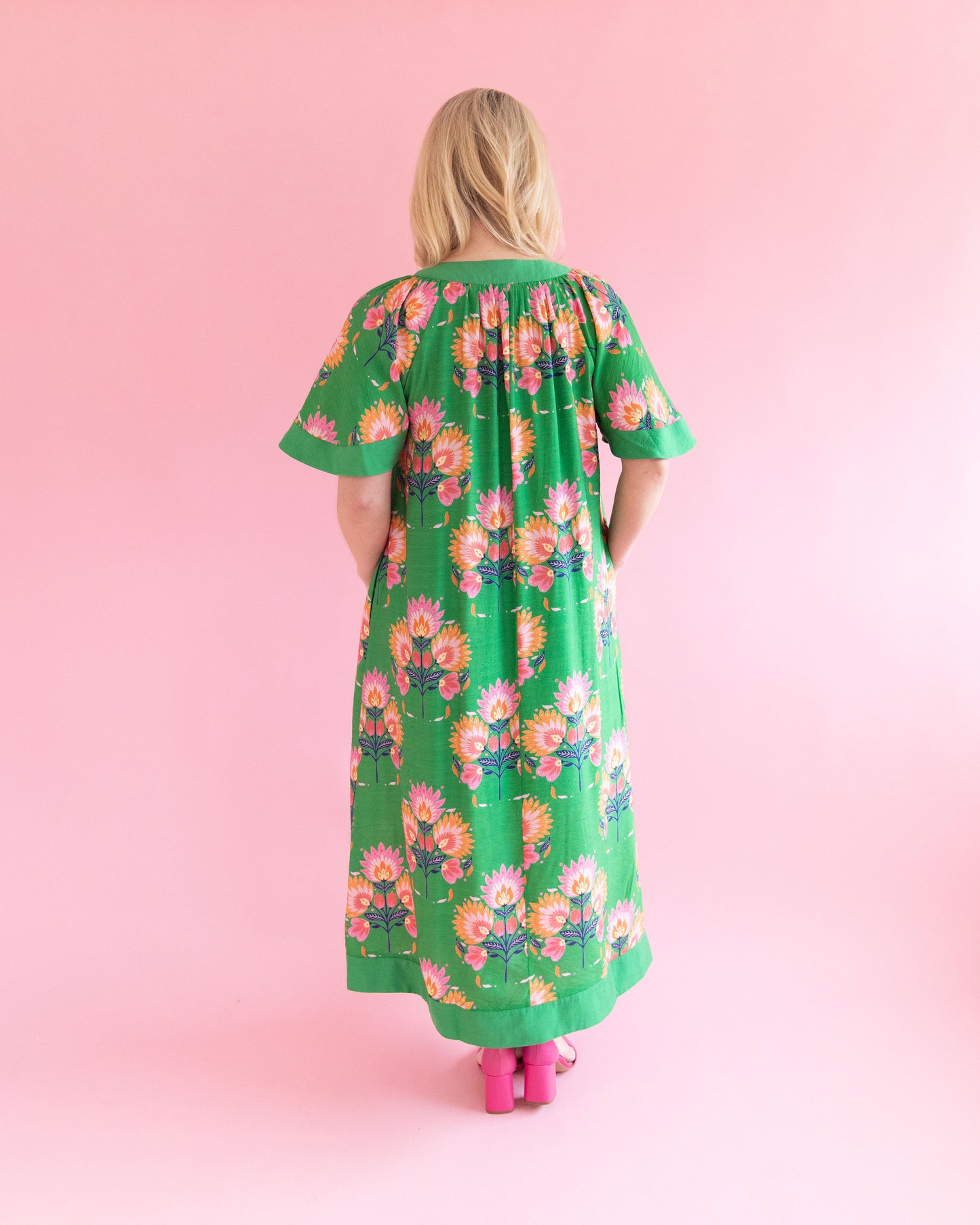 Belle Green Floral Maxi Dress