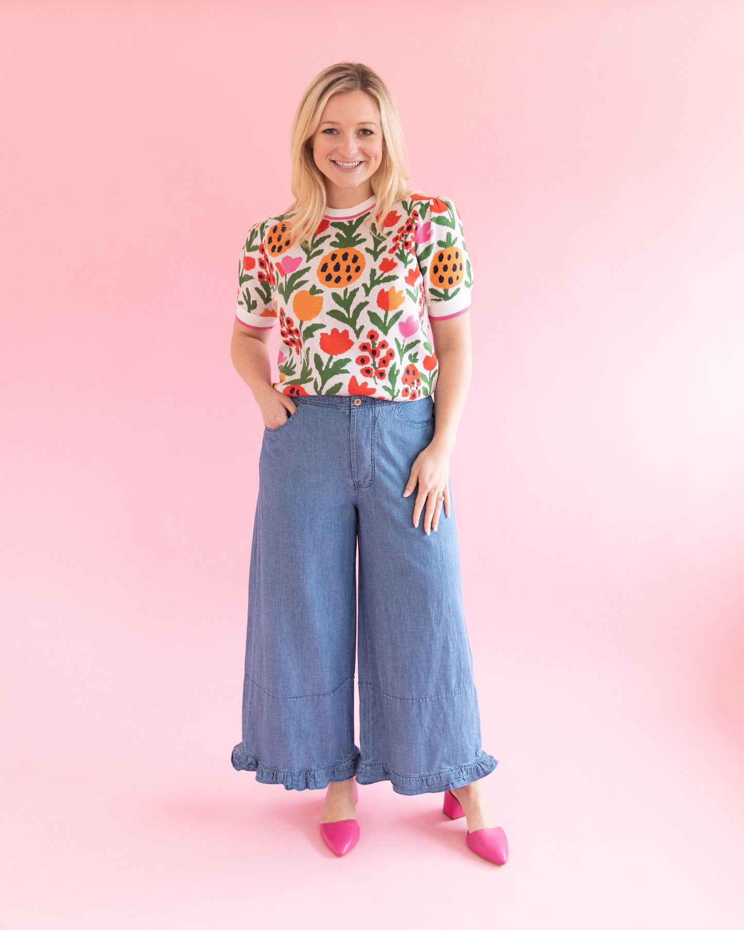 Louie Ruffle Denim Pants
