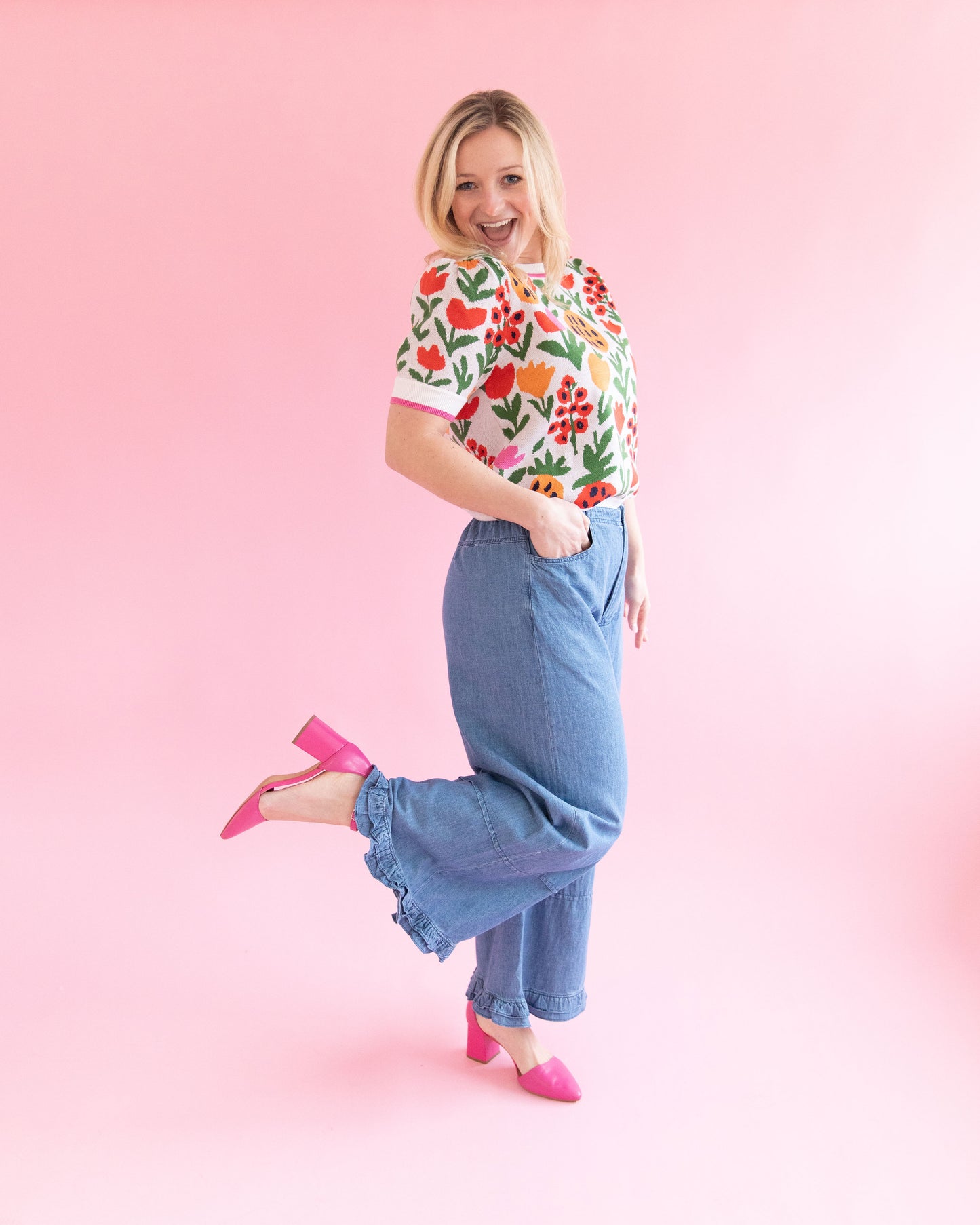 Louie Ruffle Denim Pants