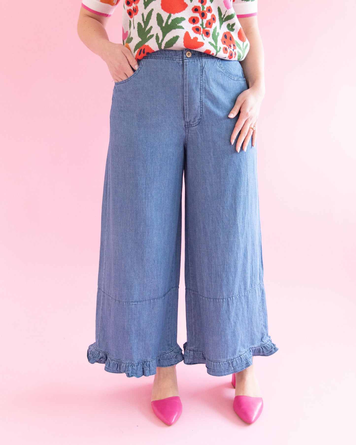 Louie Ruffle Denim Pants