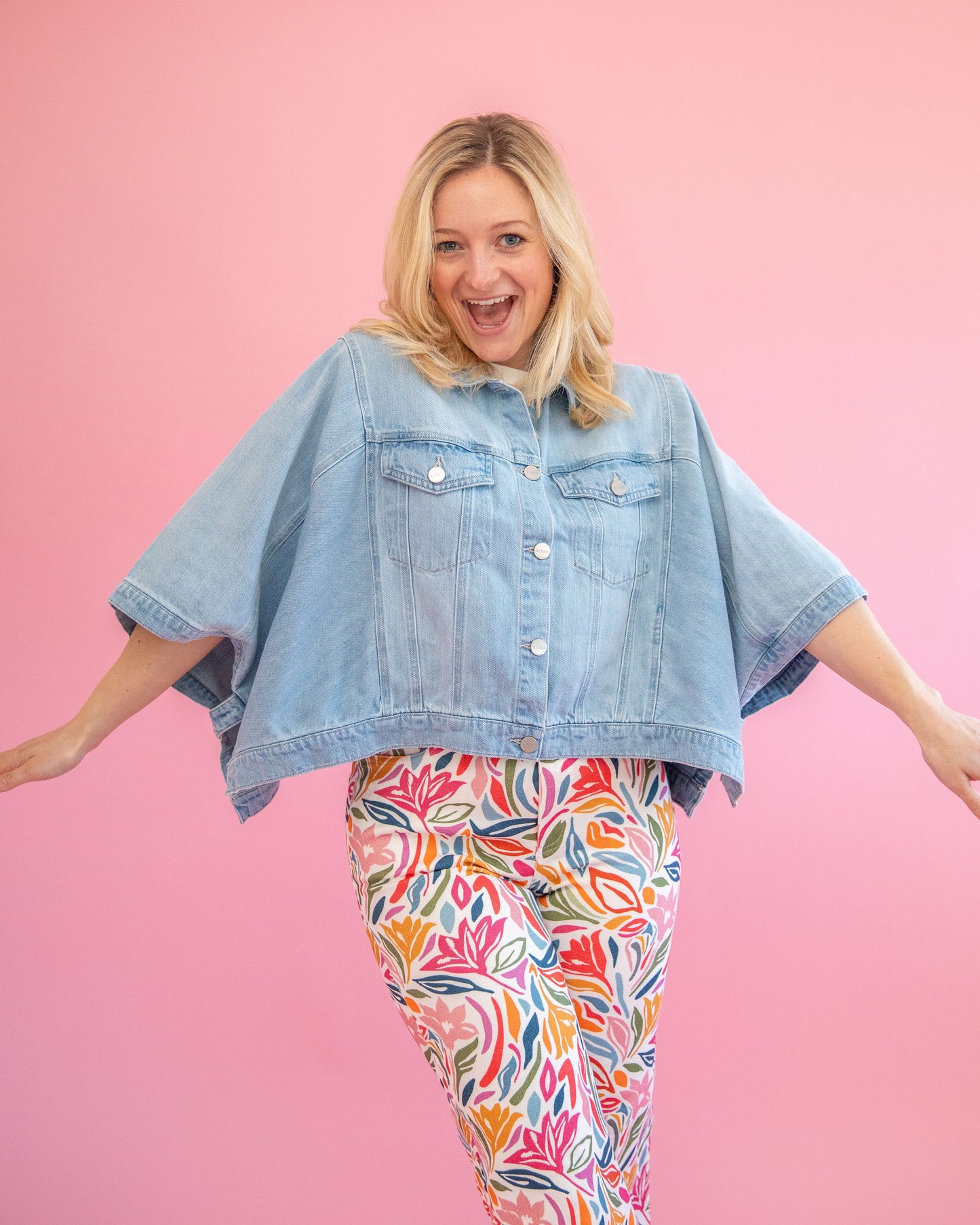 Whitlee Light Denim Cape Jacket