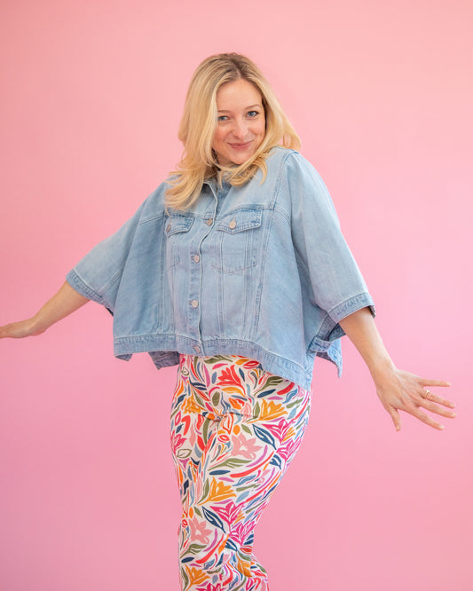 Whitlee Light Denim Cape Jacket