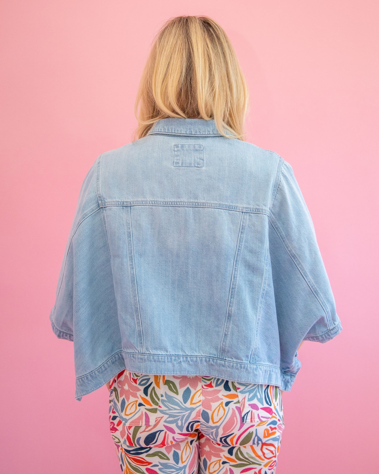 Whitlee Light Denim Cape Jacket