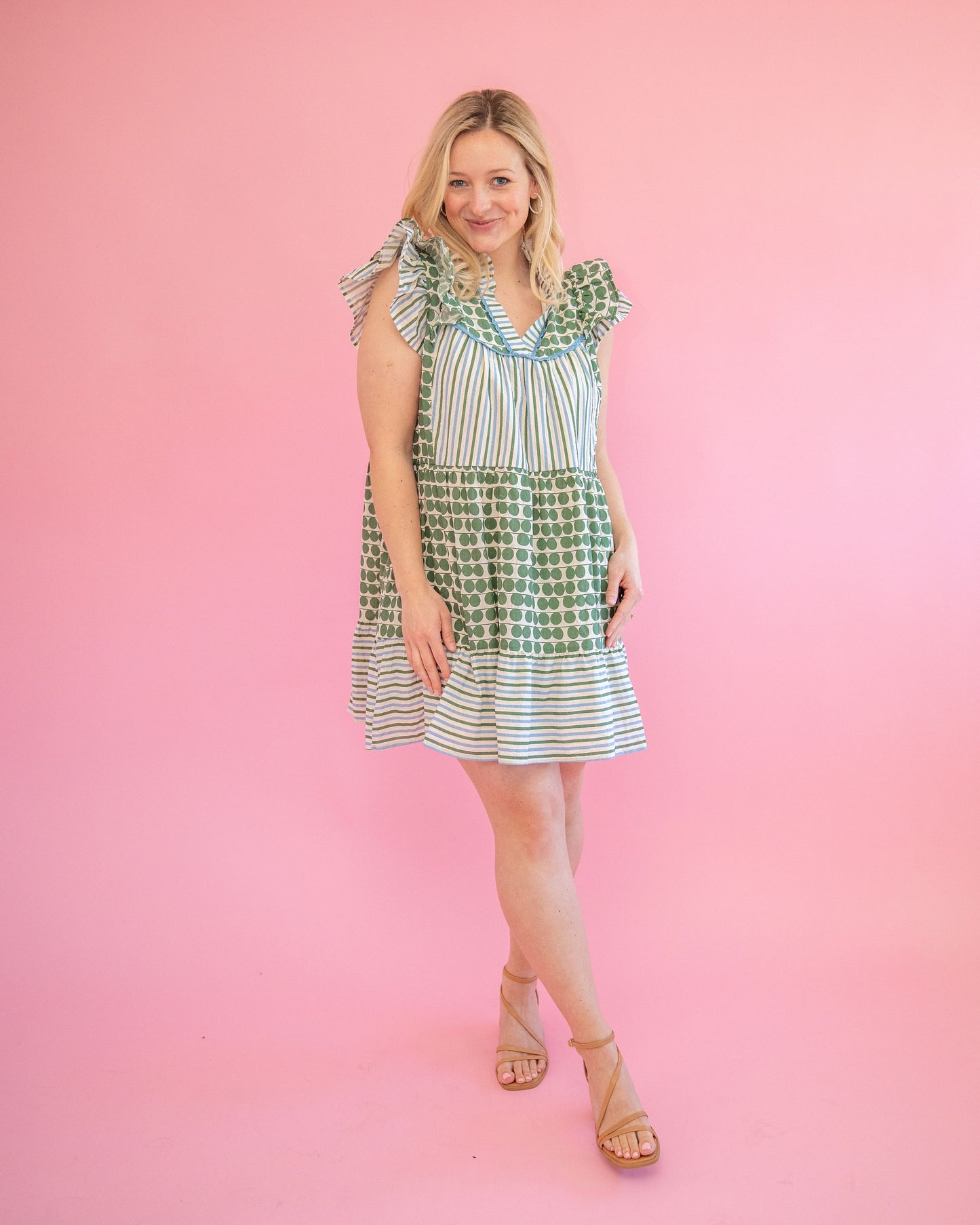 Marley Sage Patterned Dress