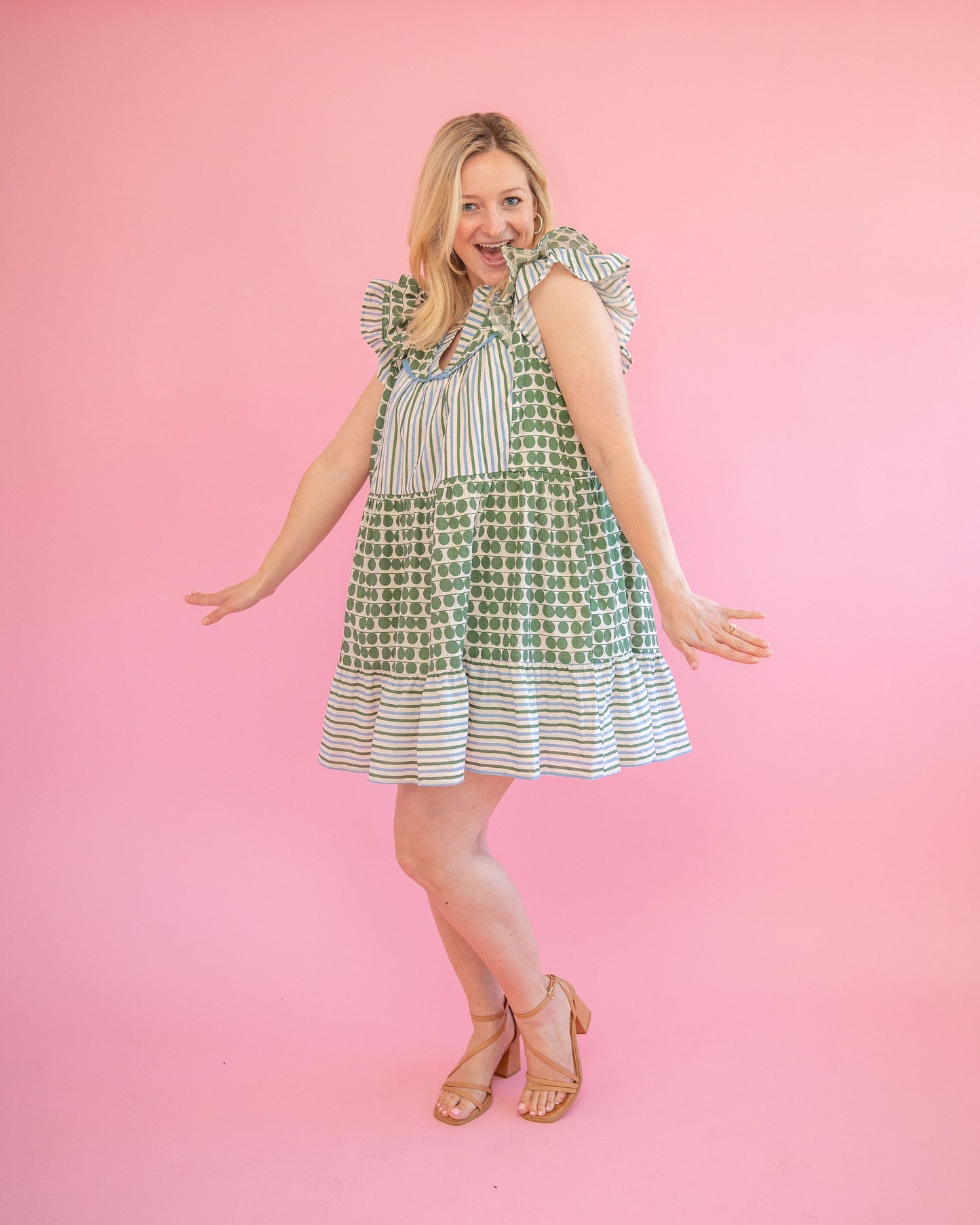 Marley Sage Patterned Dress