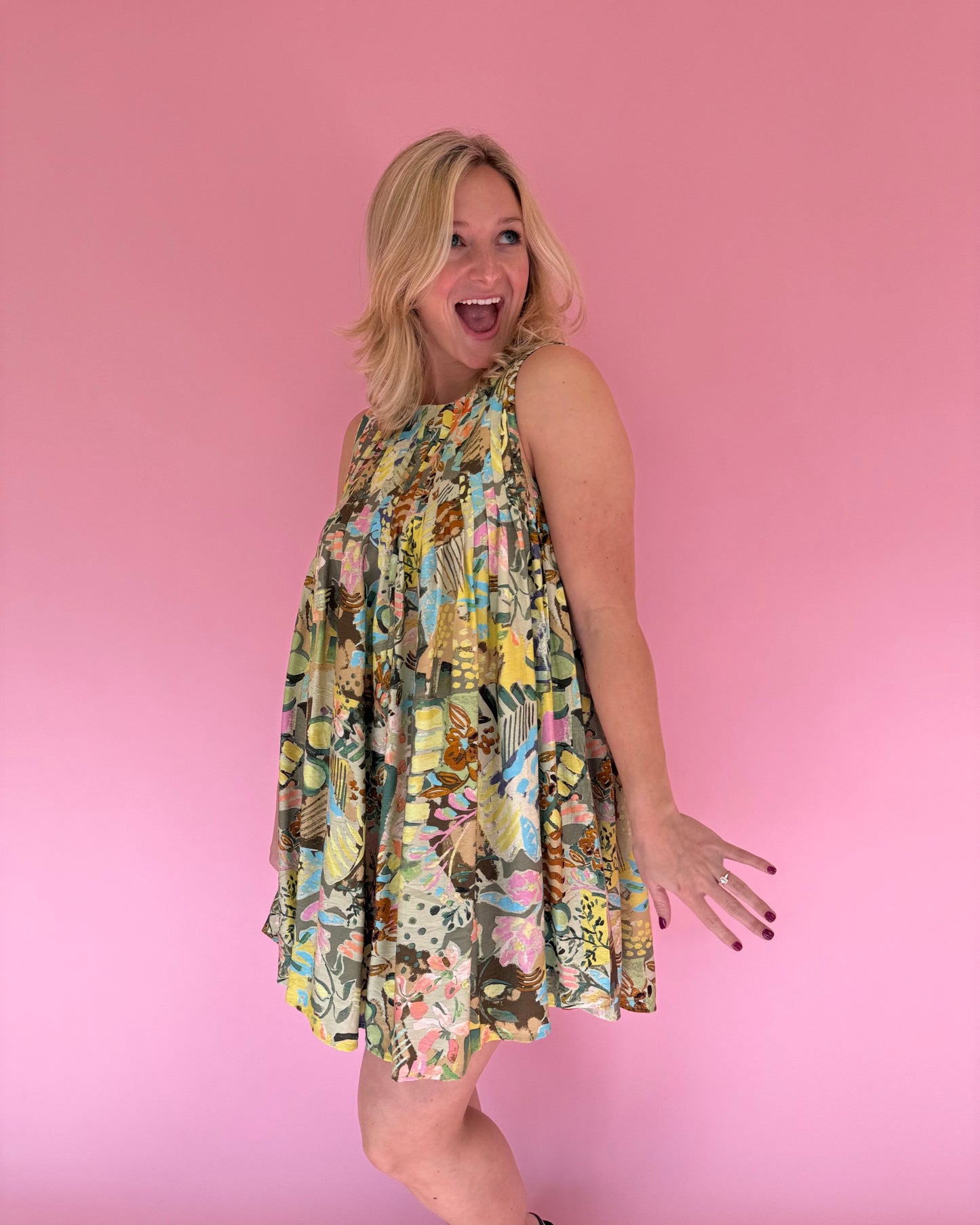 Whispering Meadow Pleated Dress