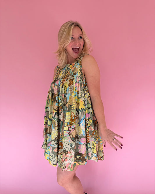 Whispering Meadow Pleated Dress