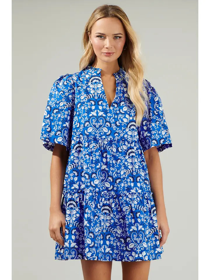 Amber Blue Floral Dress