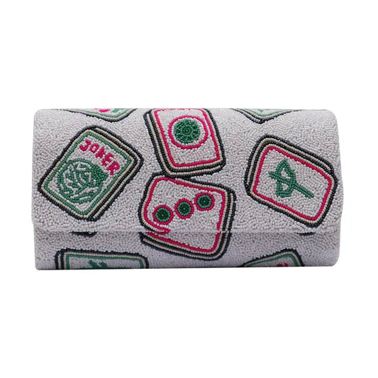 Mahjong Beaded Clutch
