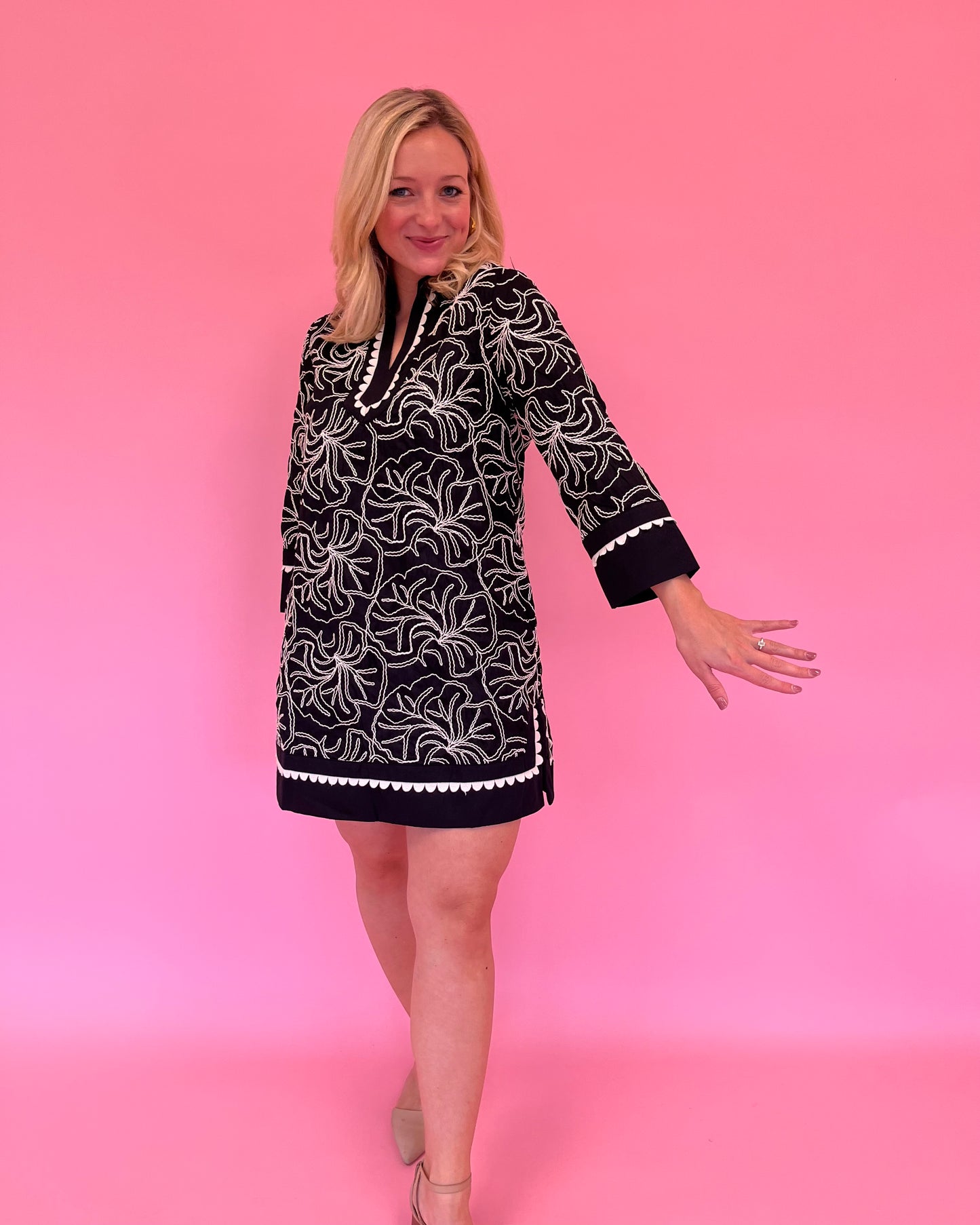 Lynne Black Detail Dress